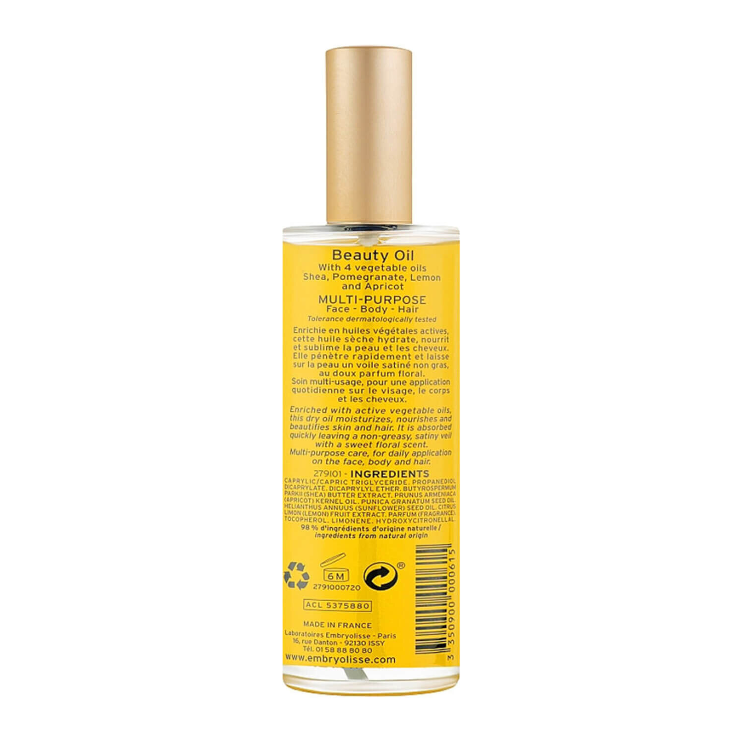 Многофункциональное масло для тела и волос Embryolisse Embryolisse Beauty Oil