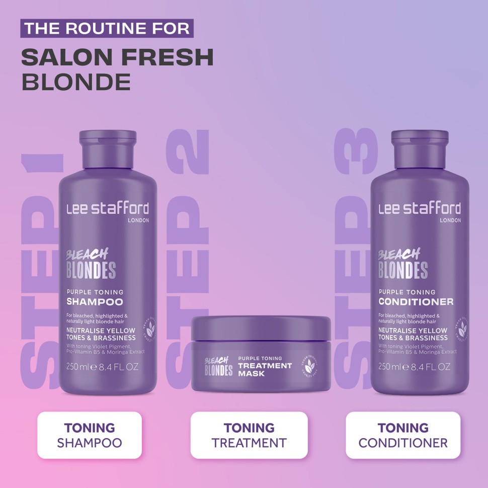 Тонуючий фіолетовий кондиціонер для освітленого волосся Lee Stafford Bleach Blondes Purple Toning Conditioner