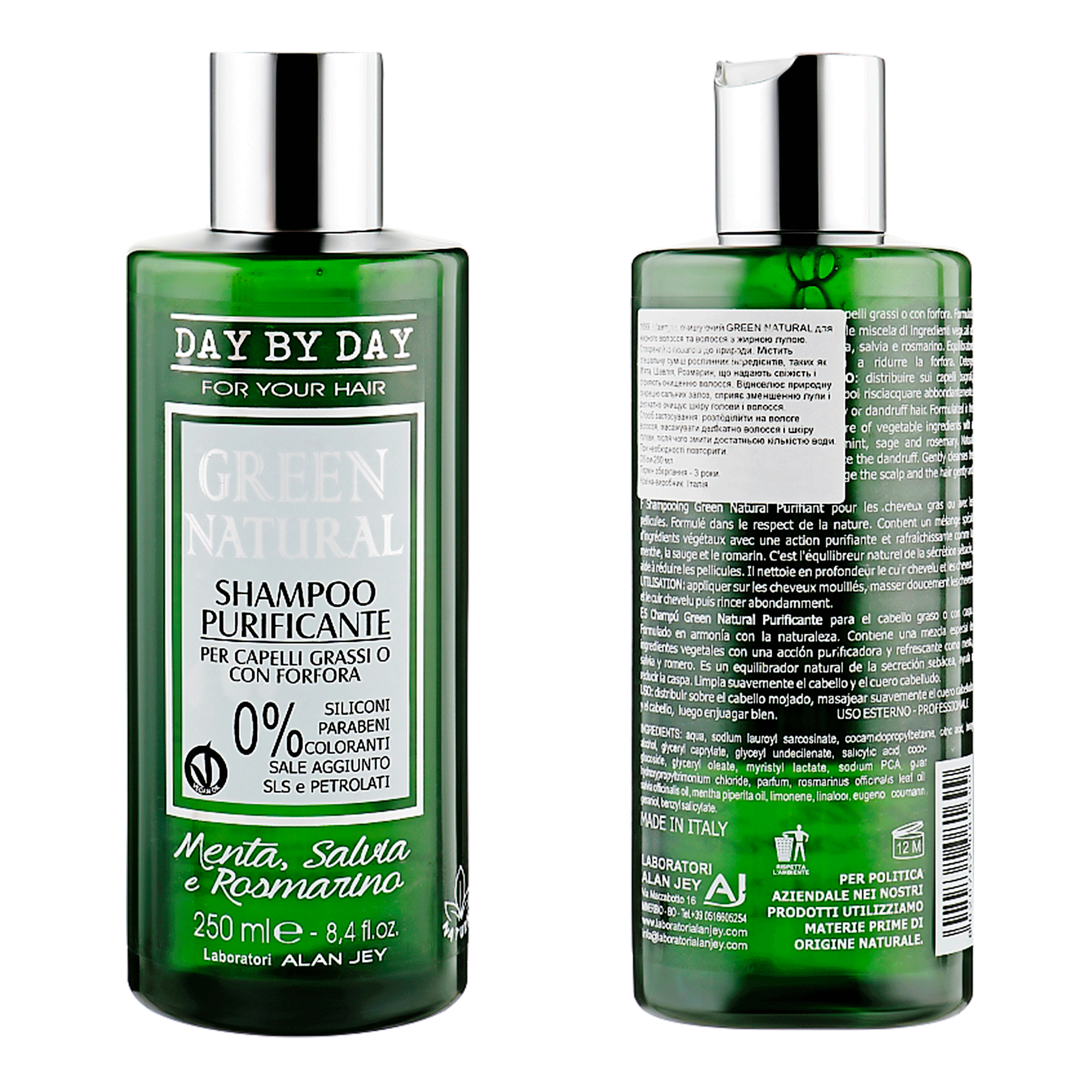 Шампунь для жирного волосся Alan Jey Green Natural Shampoo Purificante