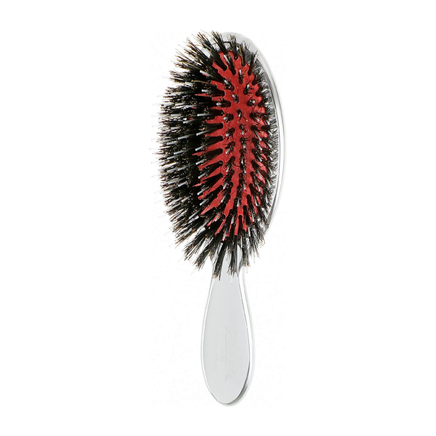 Гребінець із щетиною кабана та нейлоном хром Janeke Chrome Handbag Brush With Bristles S