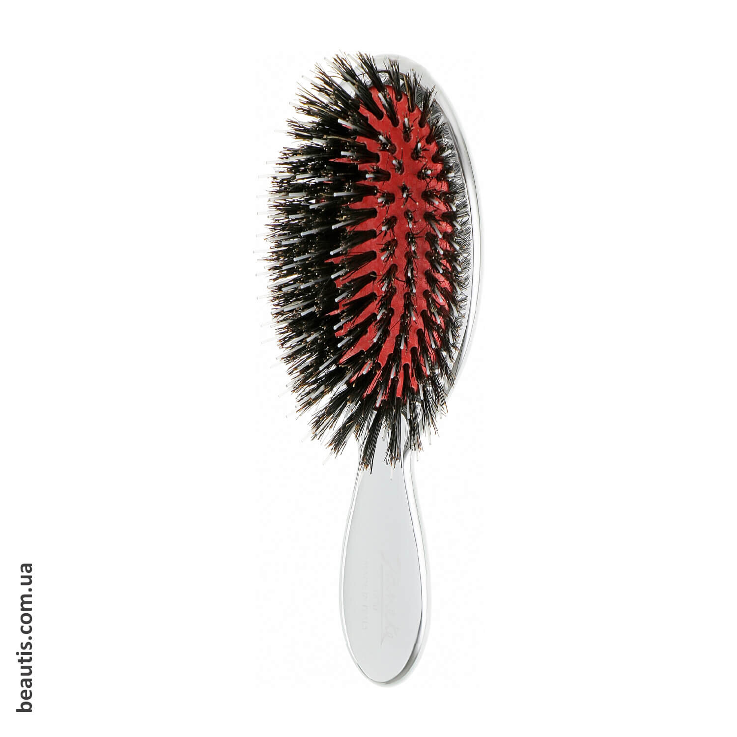 Гребінець із щетиною кабана та нейлоном хром Janeke Chrome Handbag Brush With Bristles S