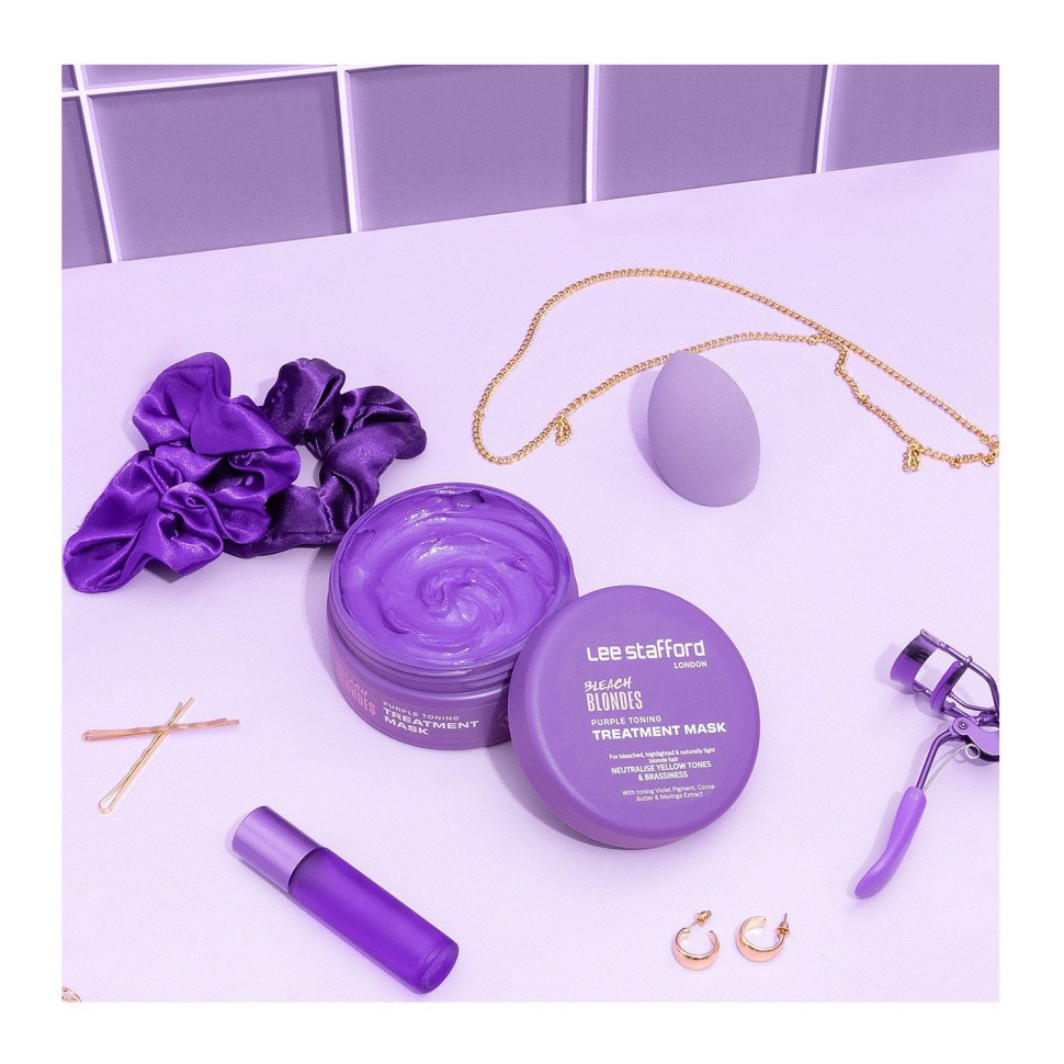 Маска от желтизны осветленных волос Lee Stafford Bleach Blondes Purple Toning Treatment Mask