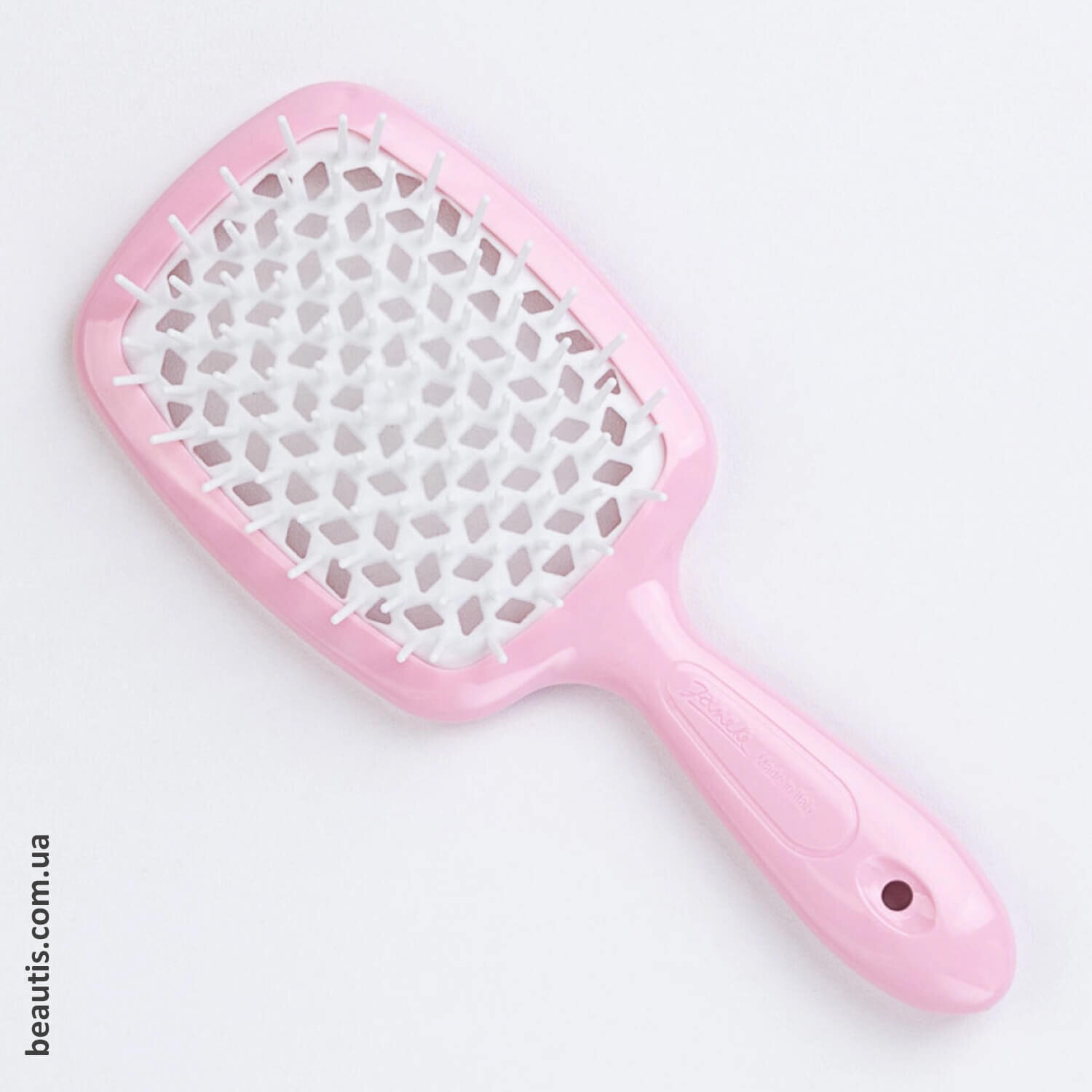 Гребінець рожевий з білим Janeke Superbrush Standart Pastel Pink