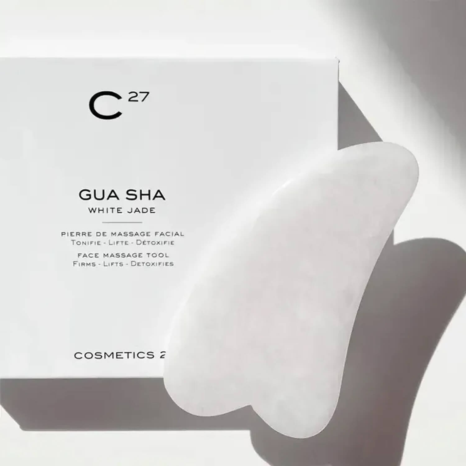 Гуаша для массажа из белого нефрита Cosmetics 27 Gua Sha