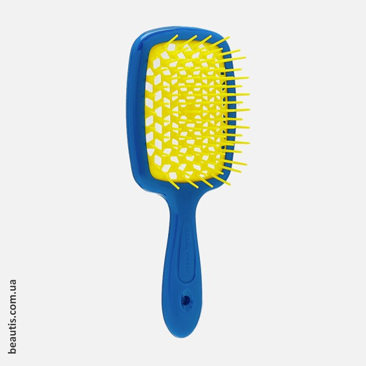 Гребінець синій з жовтим Janeke Superbrush Standart Dark Blue