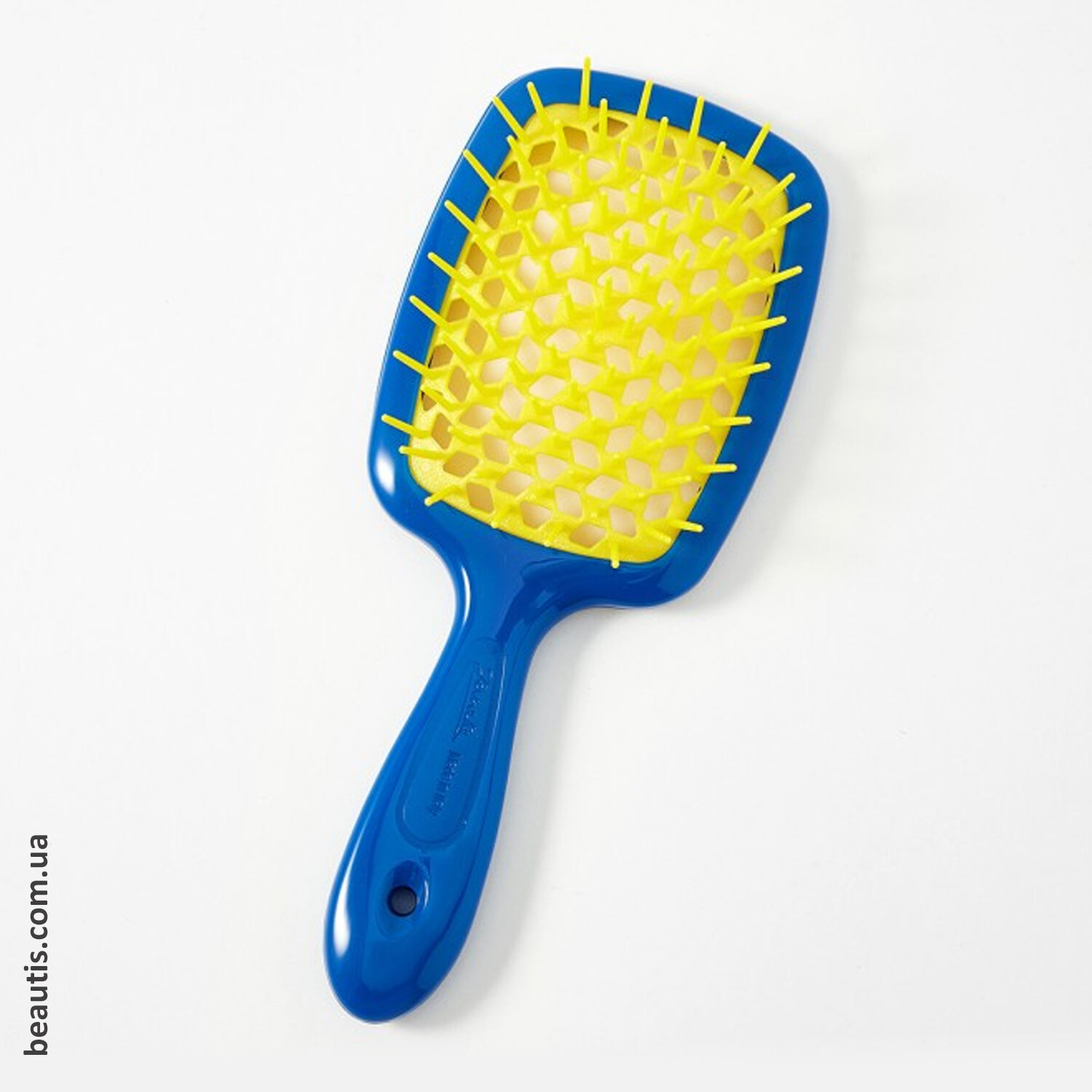 Гребінець синій з жовтим Janeke Superbrush Standart Dark Blue