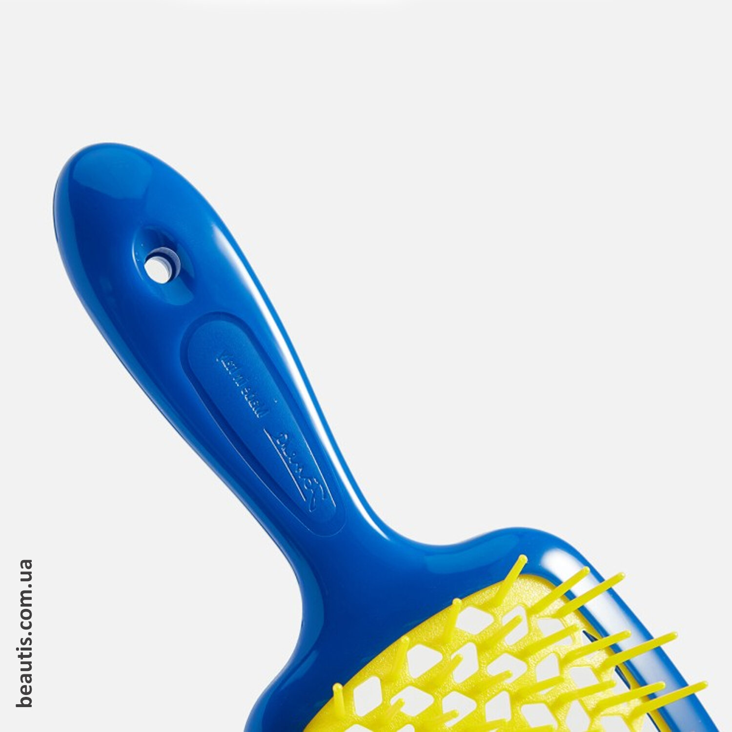 Гребінець синій з жовтим Janeke Superbrush Standart Dark Blue