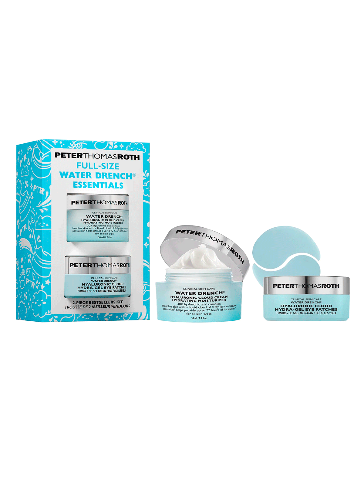 Набор Peter Thomas Roth Full Size Water Drench Essentials Moisturizer & Eye Patches Gift Set