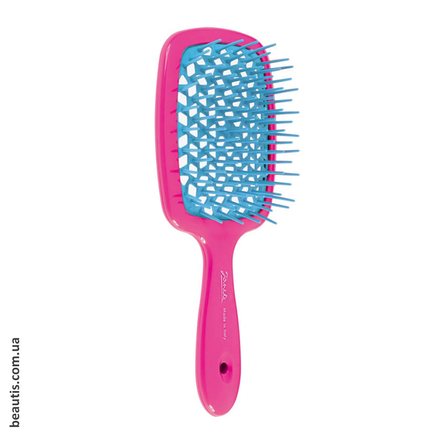 Гребінець малиновий з блакитним Janeke Superbrush Standart Raspberry & Blue