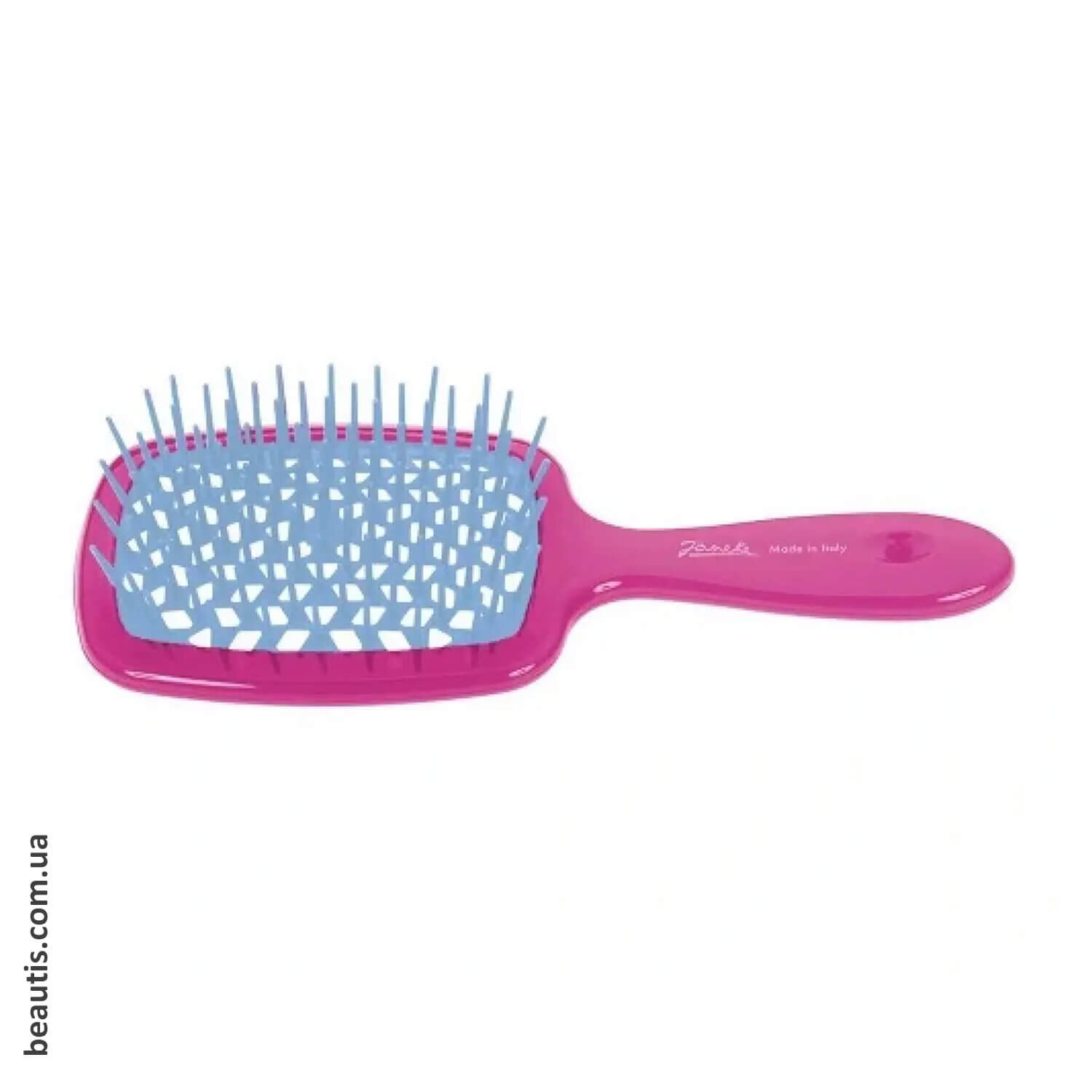 Гребінець малиновий з блакитним Janeke Superbrush Standart Raspberry & Blue