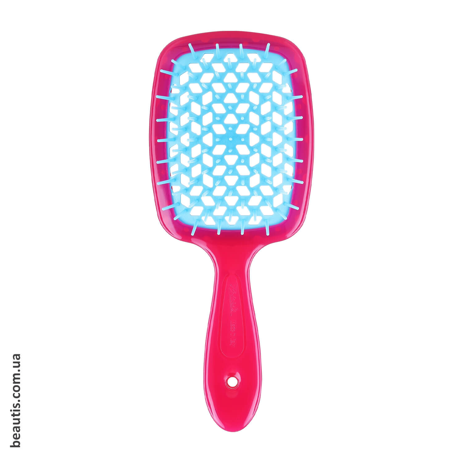 Гребінець малиновий з блакитним Janeke Superbrush Standart Raspberry & Blue