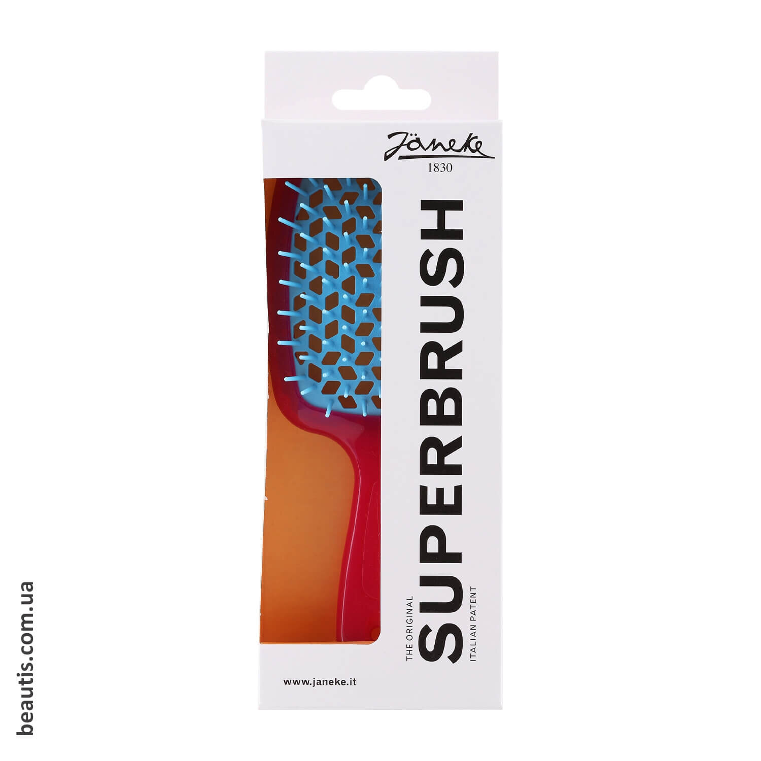 Гребінець малиновий з блакитним Janeke Superbrush Standart Raspberry & Blue
