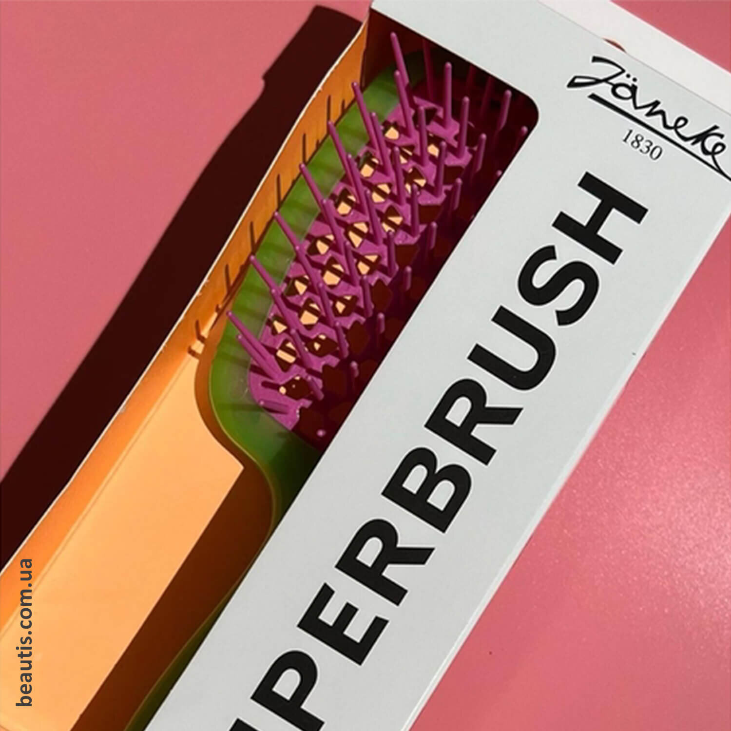Маленький гребінець салатовий з фіолетовим Janeke Superbrush Small Light green Violet