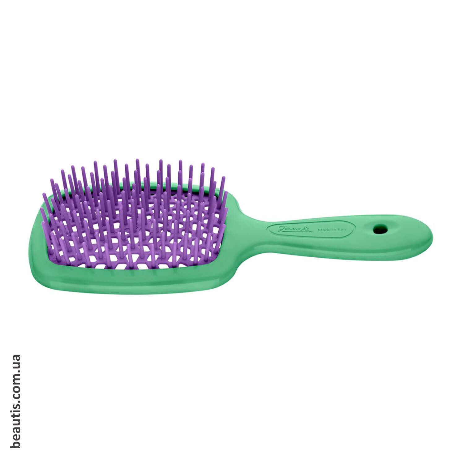 Маленький гребінець салатовий з фіолетовим Janeke Superbrush Small Light green Violet