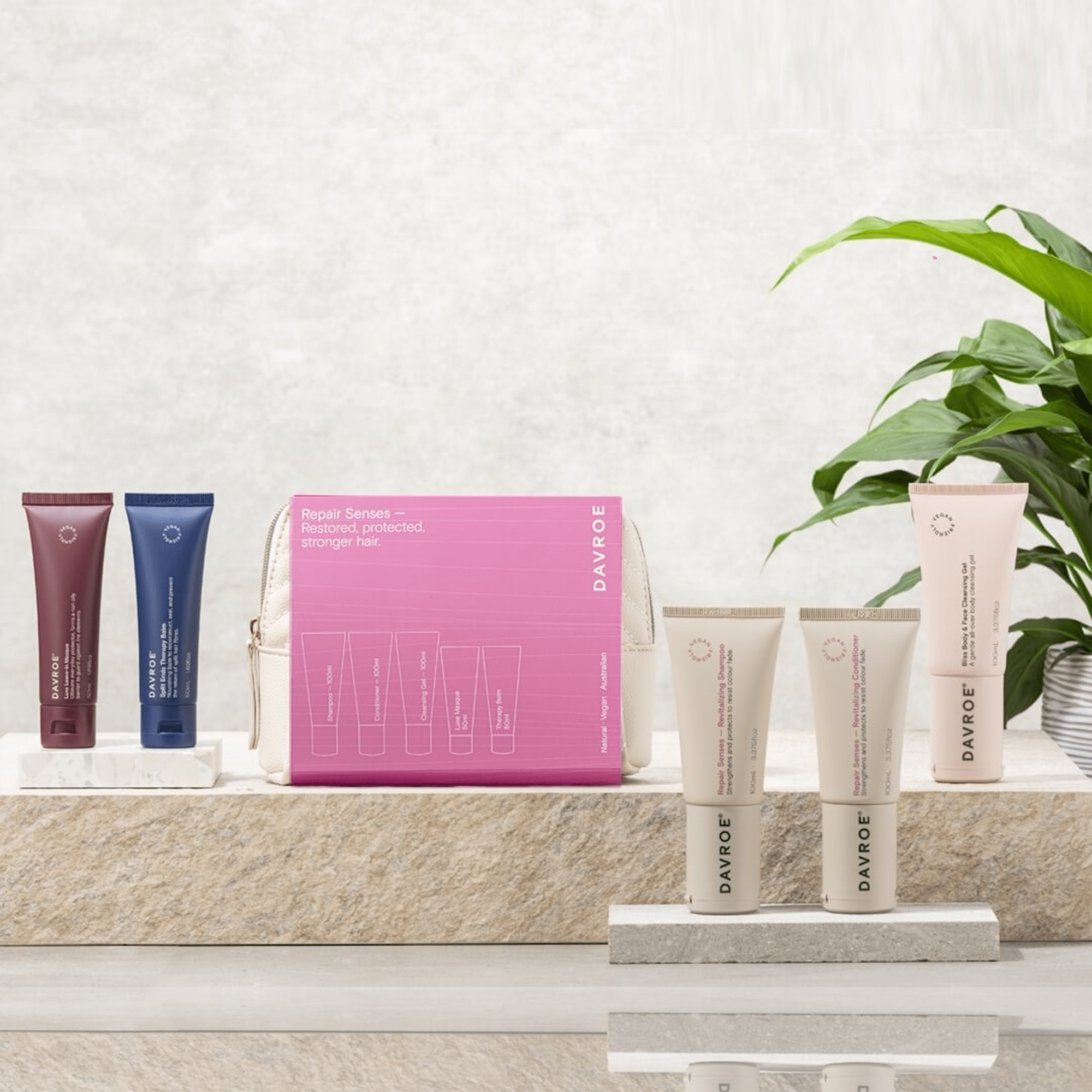 Рождественский тревел набор для восстановления волос Davroe Christmas Repair Senses Travel Pack