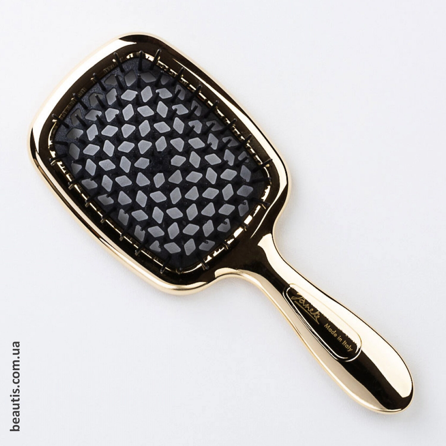 Гребінець золотий з чорним Janeke Superbrush Standart Gold Colour