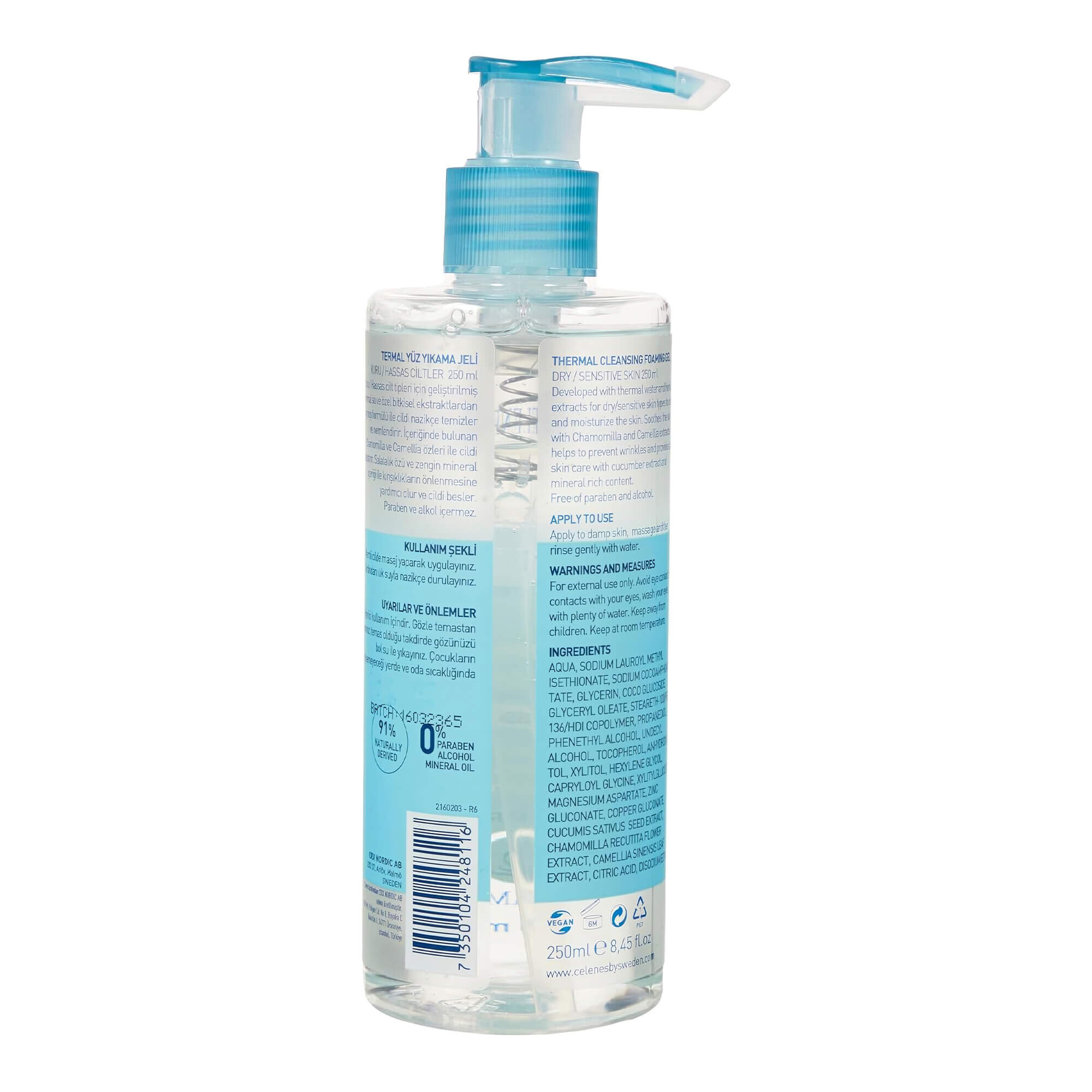 Celenes Thermal Cleansing Foaming Gel Dry & Sensitive Skin