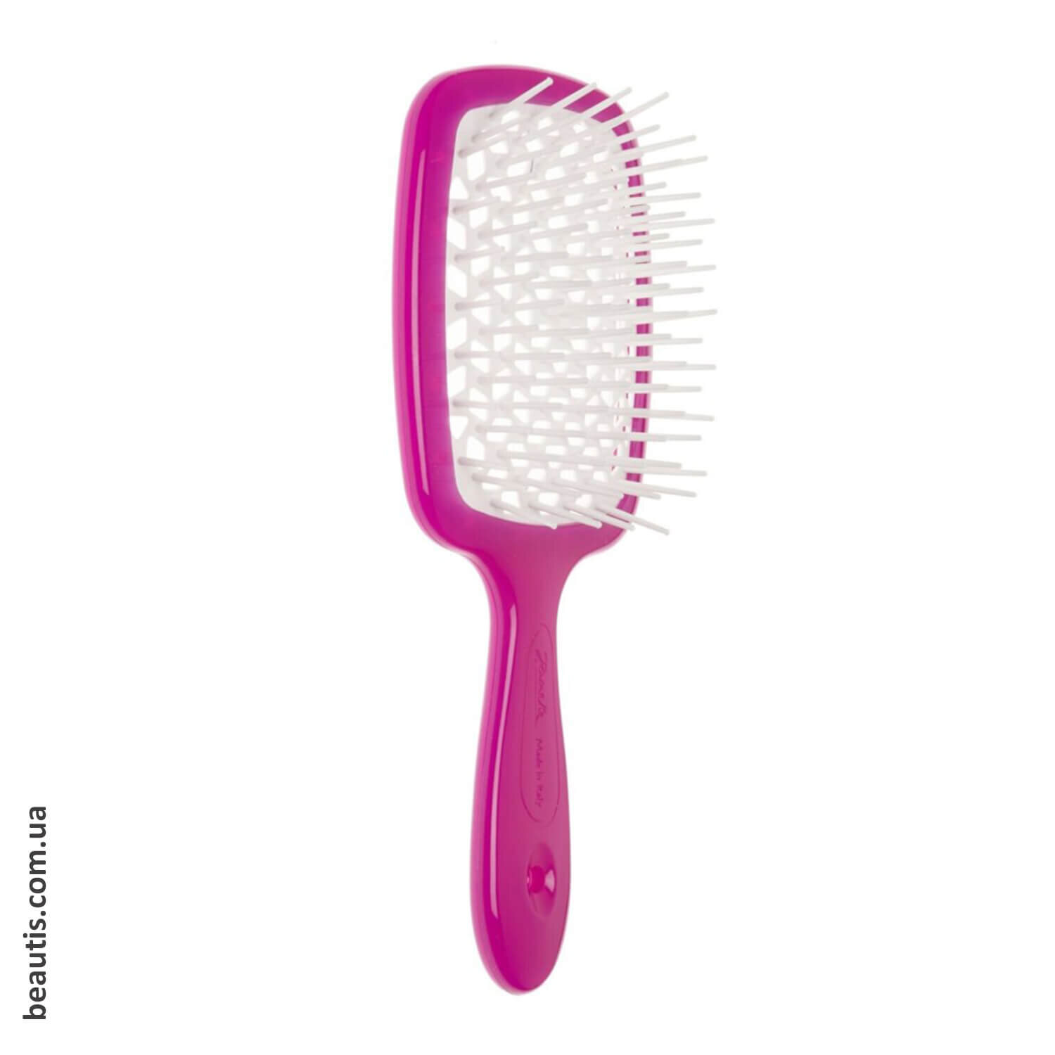 Гребінець малиновий з білим Janeke Superbrush Standart Raspberry & White 