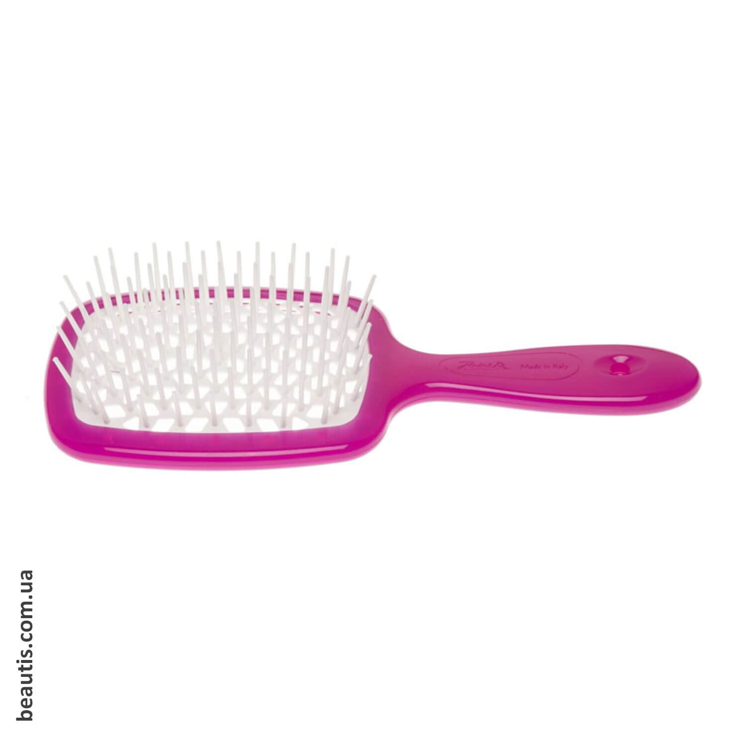 Гребінець малиновий з білим Janeke Superbrush Standart Raspberry & White 