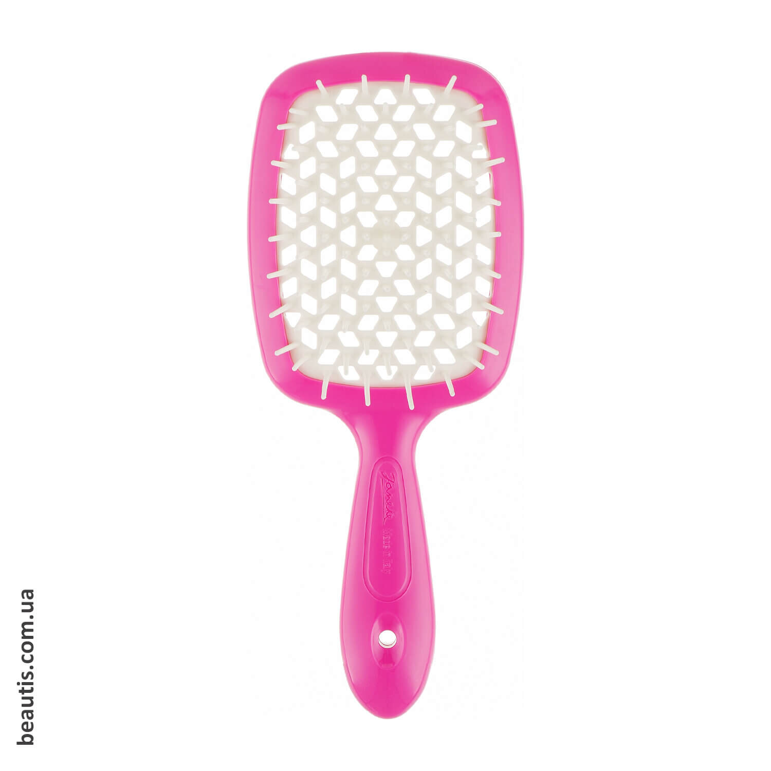 Гребінець малиновий з білим Janeke Superbrush Standart Raspberry & White 
