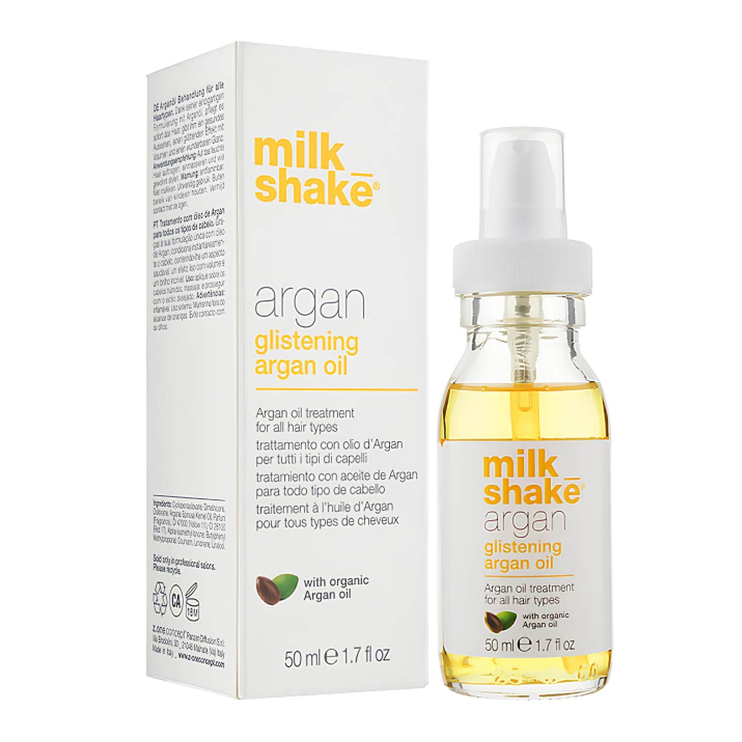 Аргановое масло для глубокого восстановления и блеска волос Milk Shake Argan Glistening Argan Oil