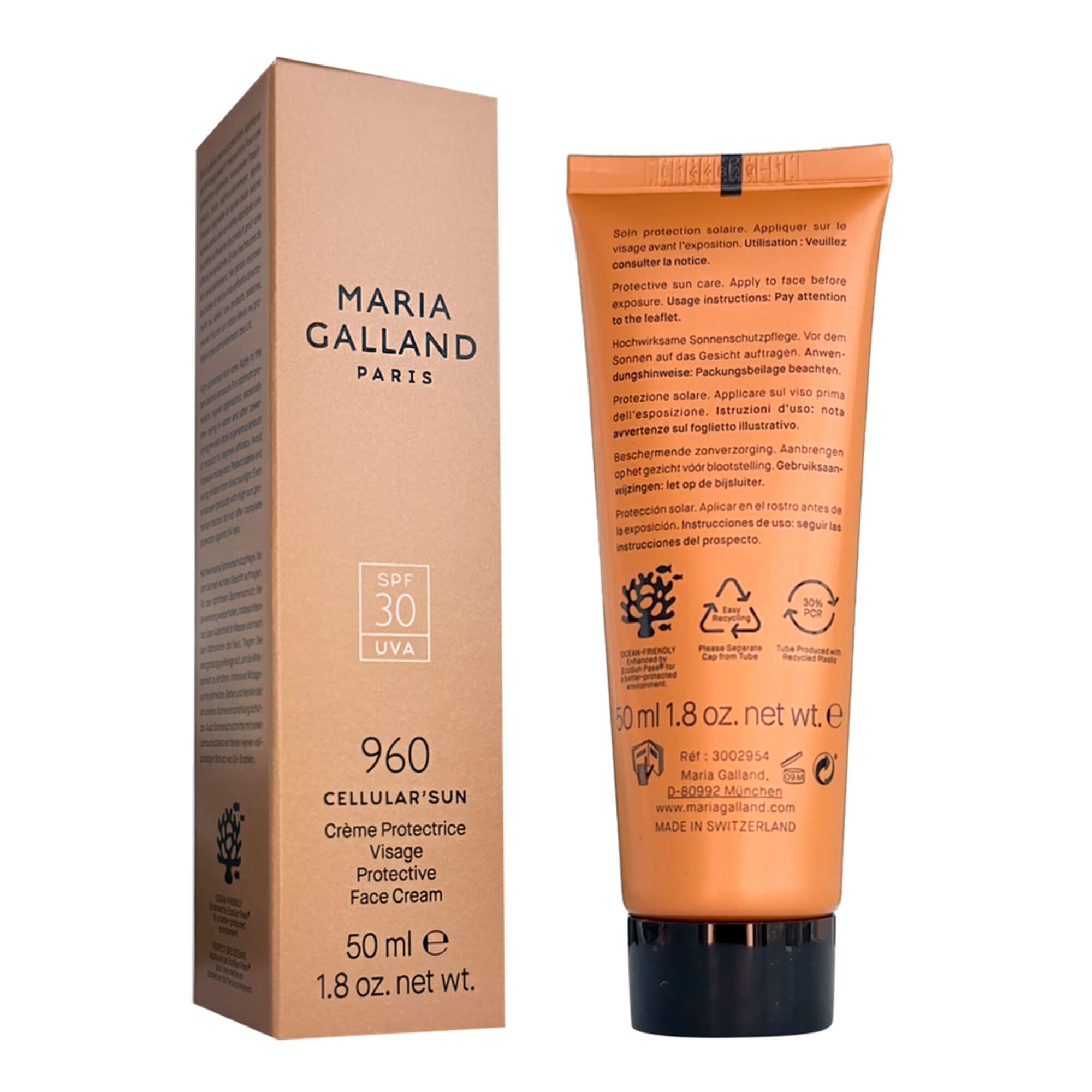 Сонцезахисний крем для обличчя Maria Galland 960 Cellular'Sun Face Protective Cream SPF 30