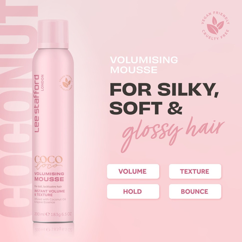 Мусс для волос Lee Stafford Coco Loco With Agave Mousse