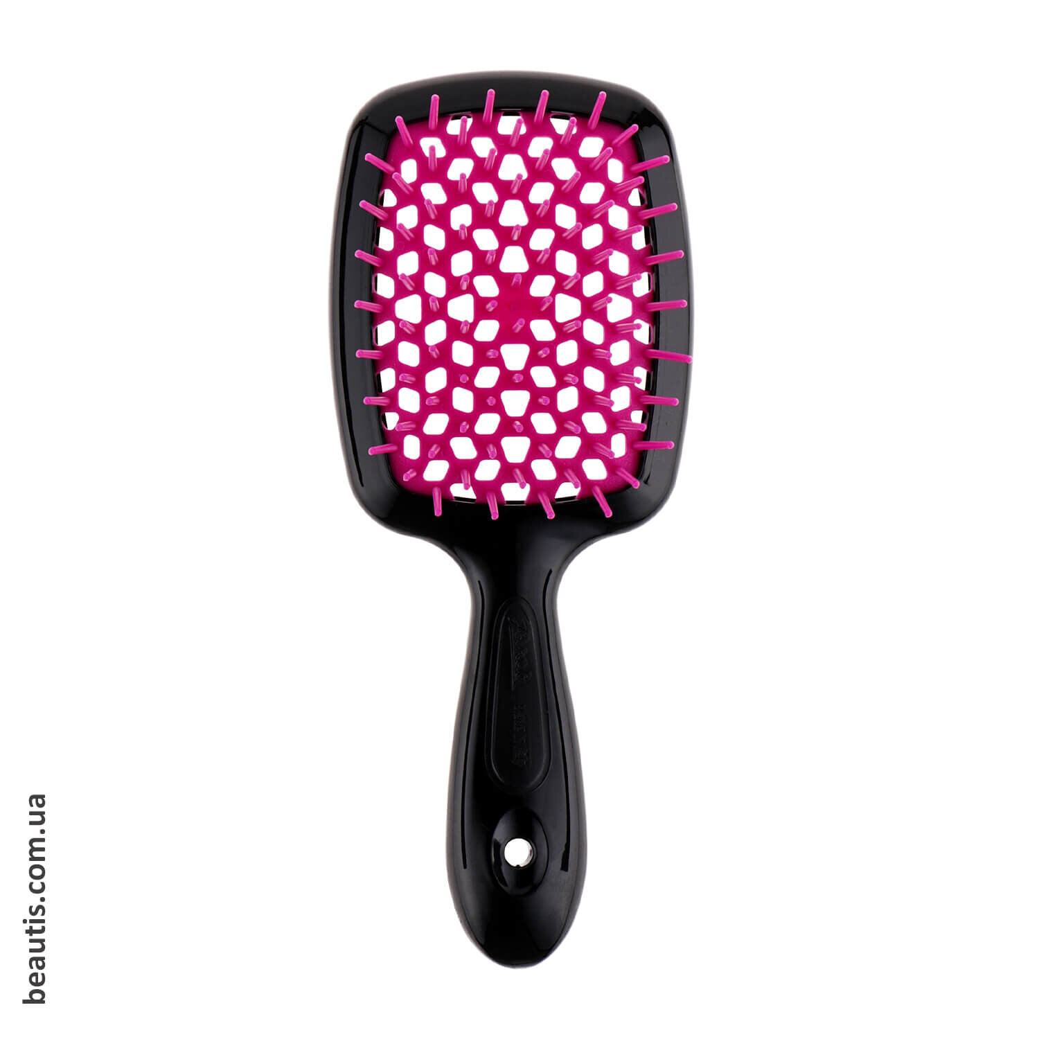 Маленький гребінець чорний з фуксією Janeke Superbrush Small Black Fuchsia 