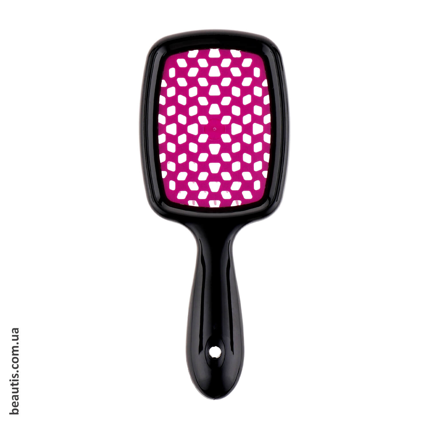 Маленький гребінець чорний з фуксією Janeke Superbrush Small Black Fuchsia 