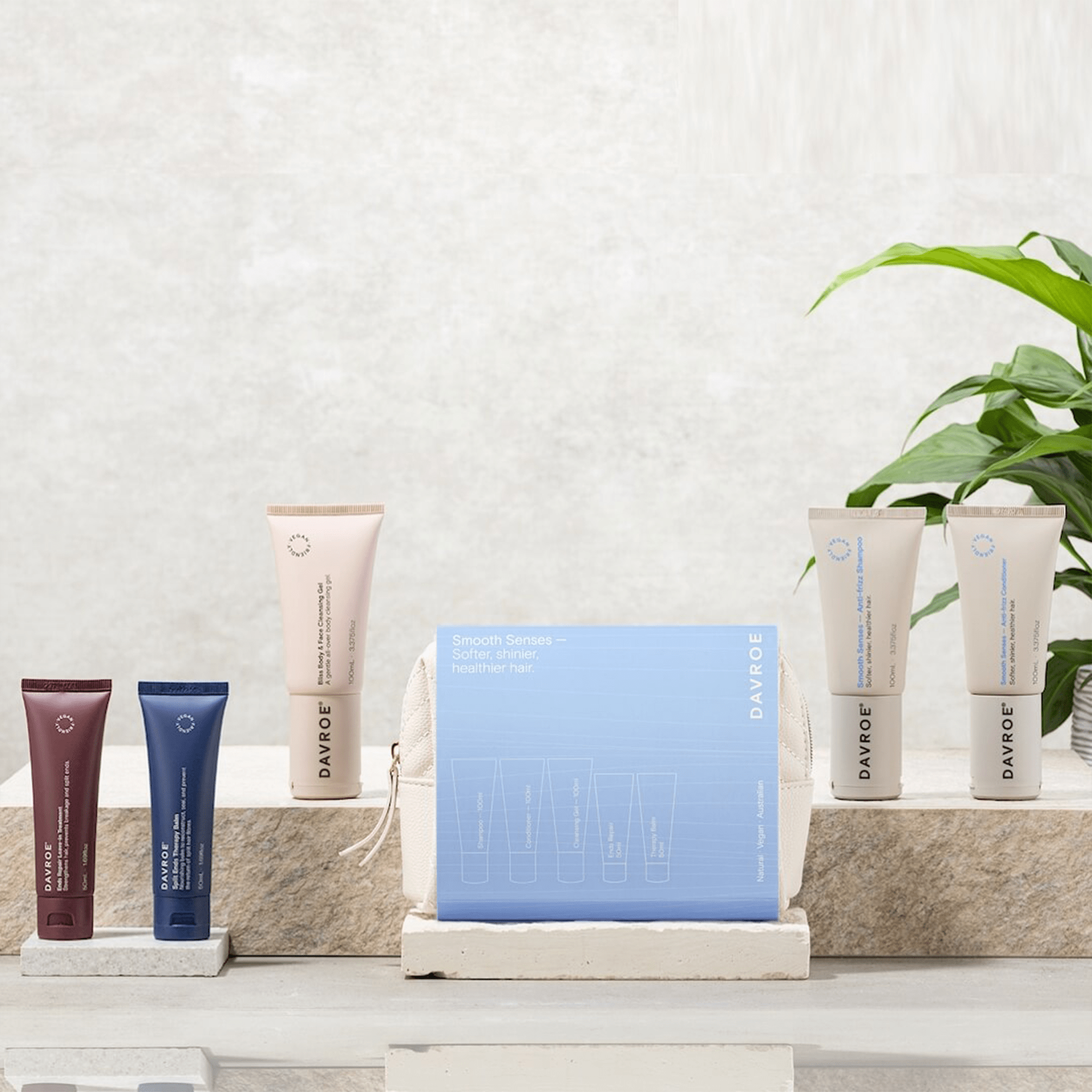 Рождественский тревел набор для гладкости волос Davroe Christmas Smooth Senses Travel Pack