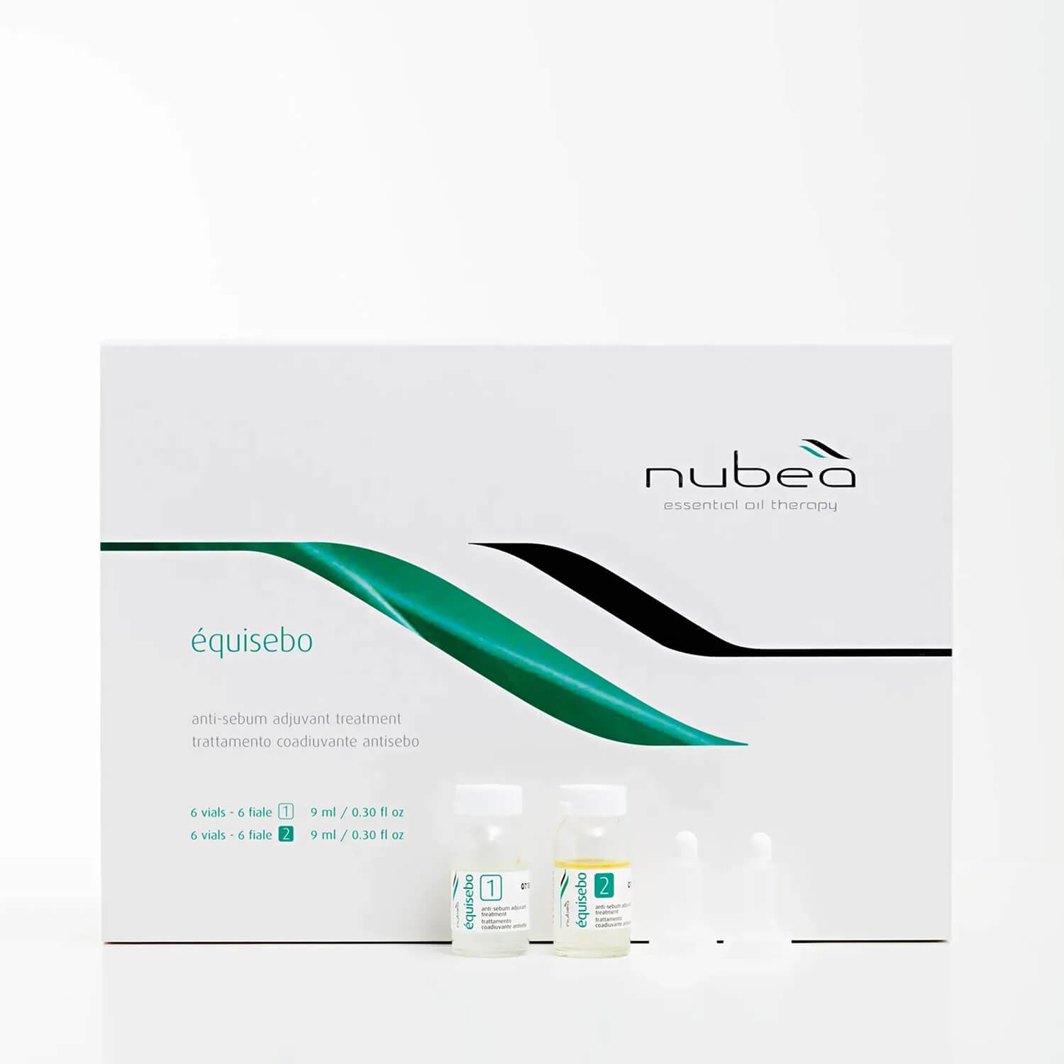 Двухфазная терапия для жирной кожи головы Nubea Equisebo Anti-Sebum Adjuvant Treatment Vial 