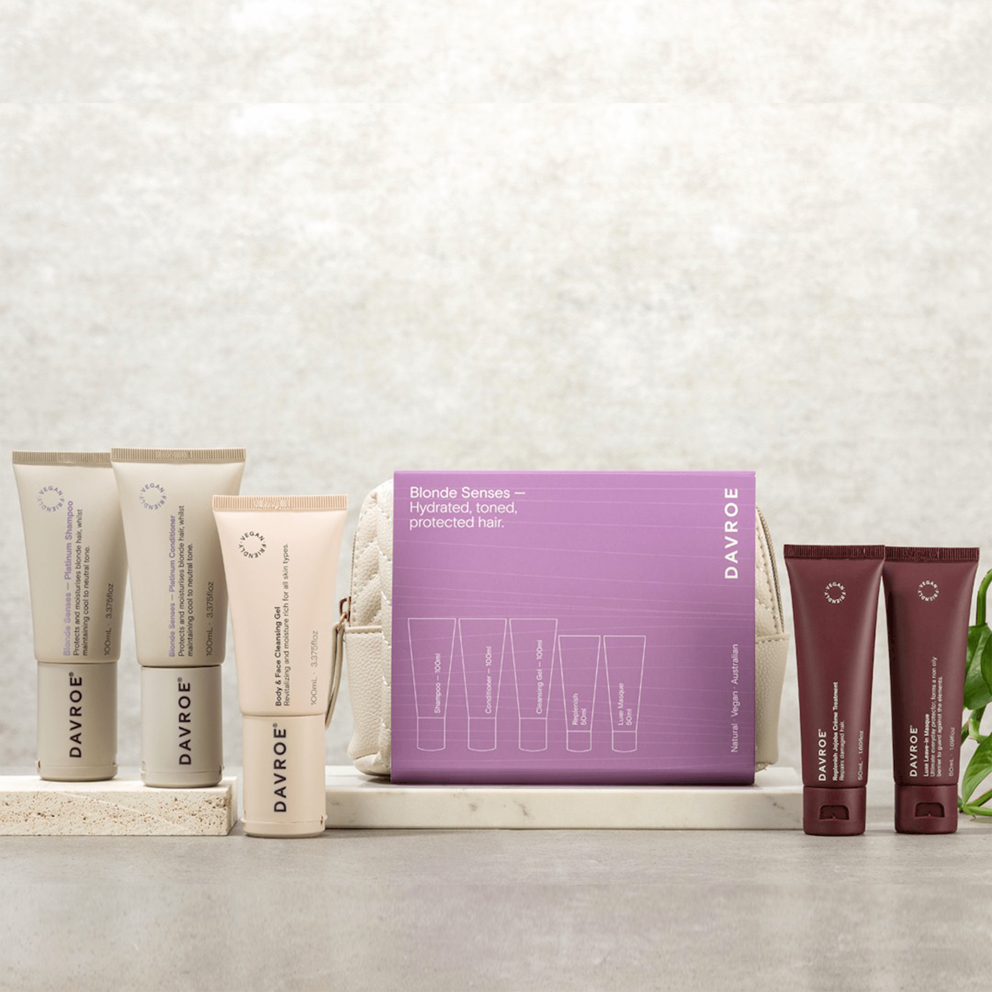 Рождественский тревел набор для блонда Davroe Christmas Blonde Senses Travel Pack