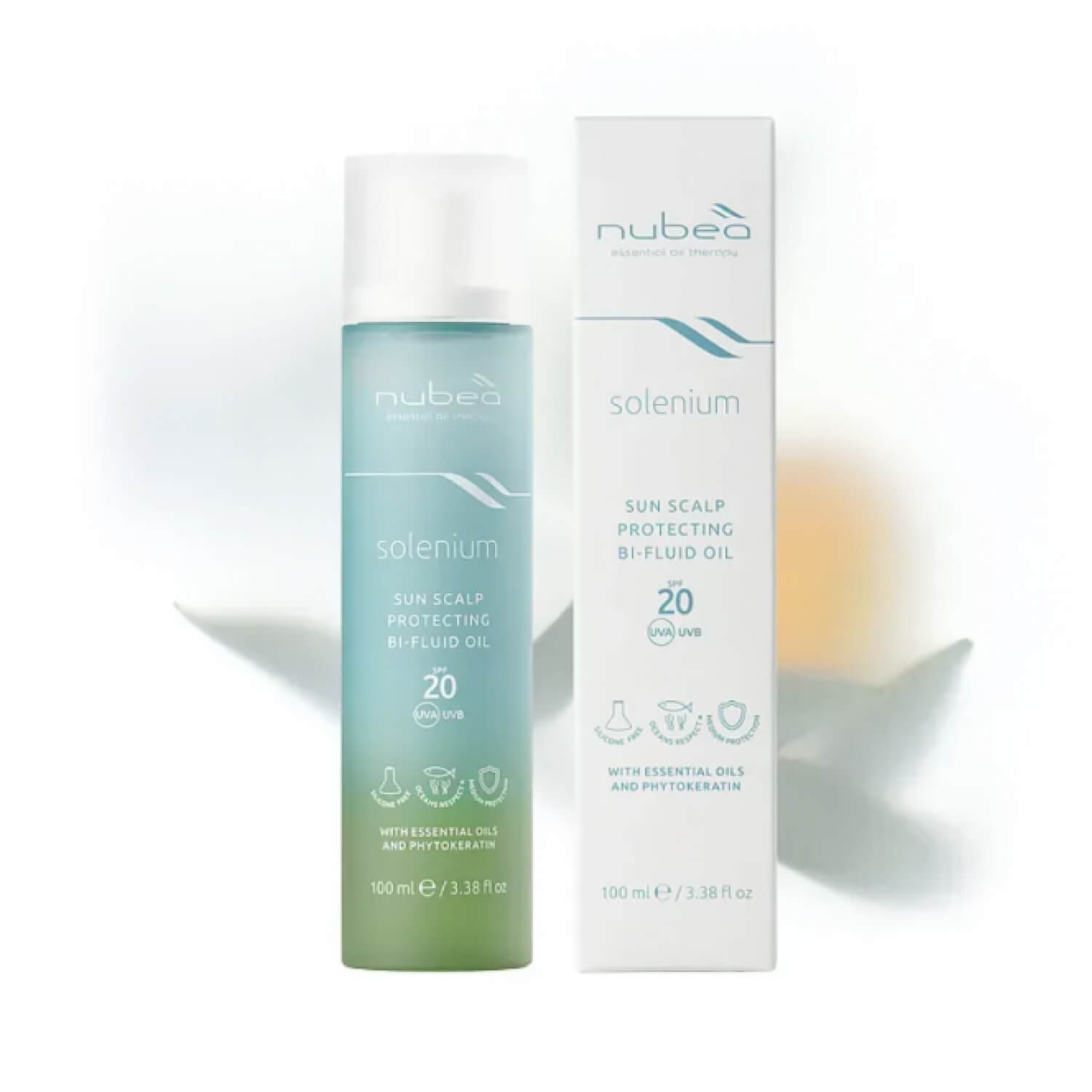 Двухфазный защитный флюид для скальпа с SPF20 Nubea Solenium Sun Scalp Protecting Bi-Fluid Oil SPF20
