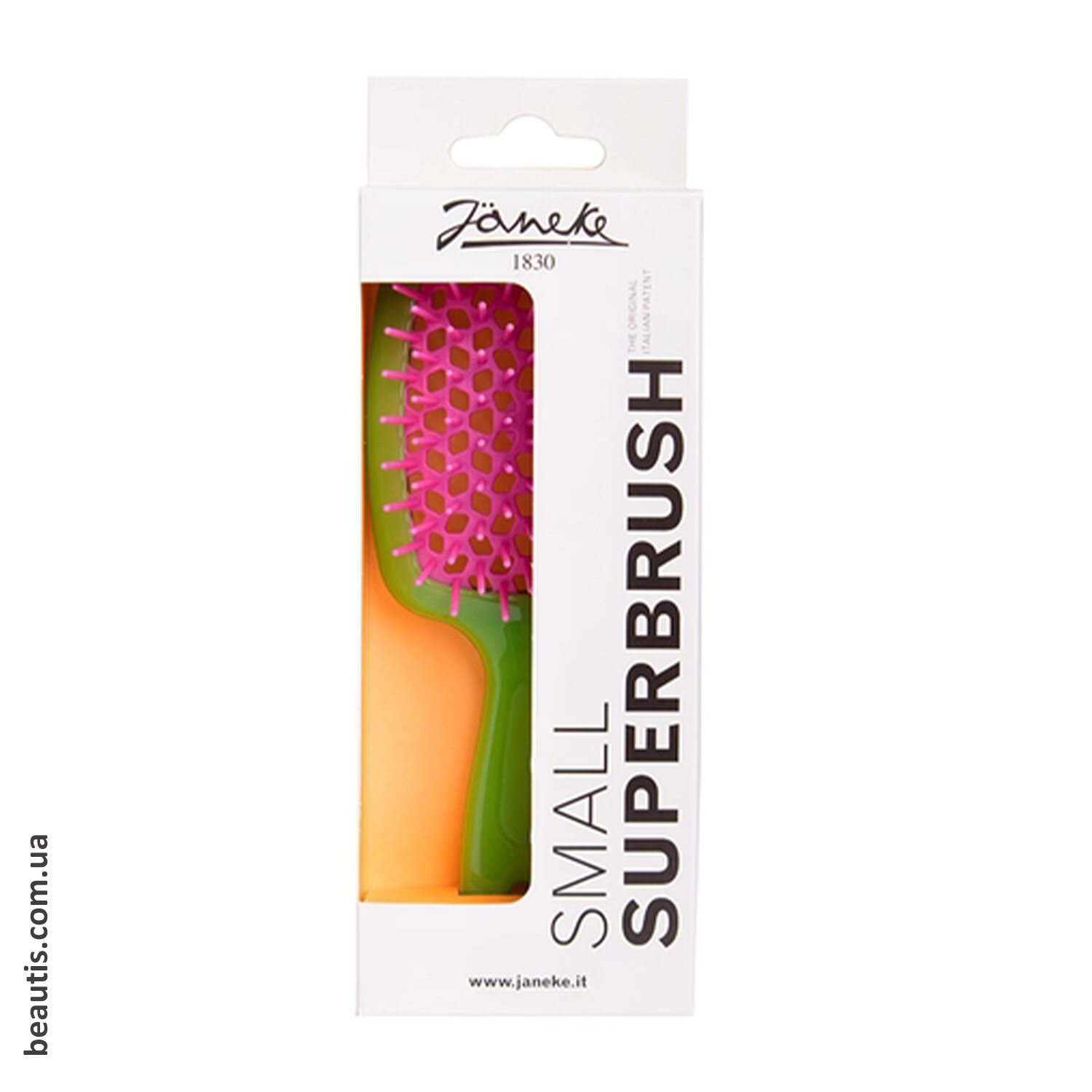 Маленький гребінець зелений з рожевим Janeke Superbrush Small Green Pink