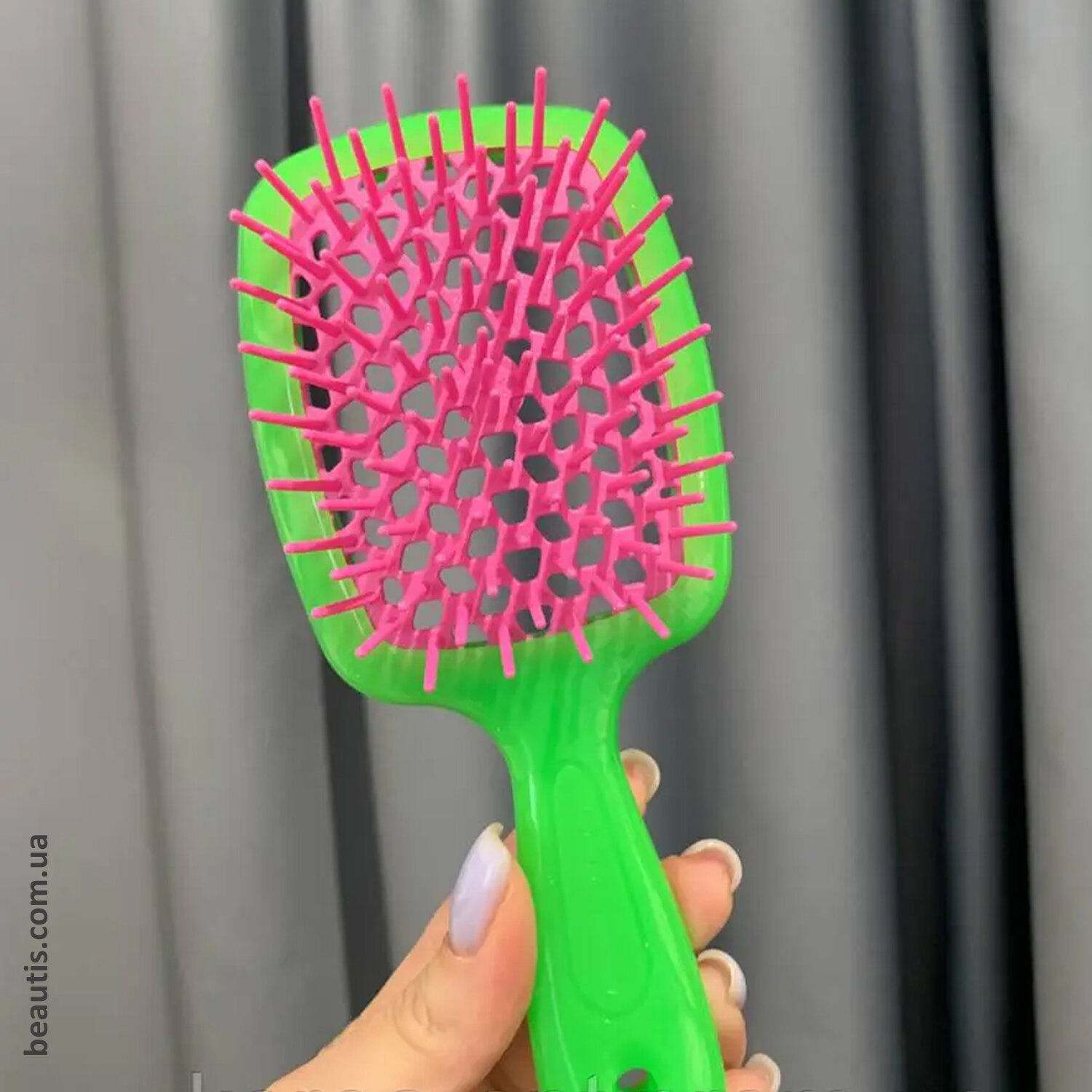 Маленький гребінець зелений з рожевим Janeke Superbrush Small Green Pink