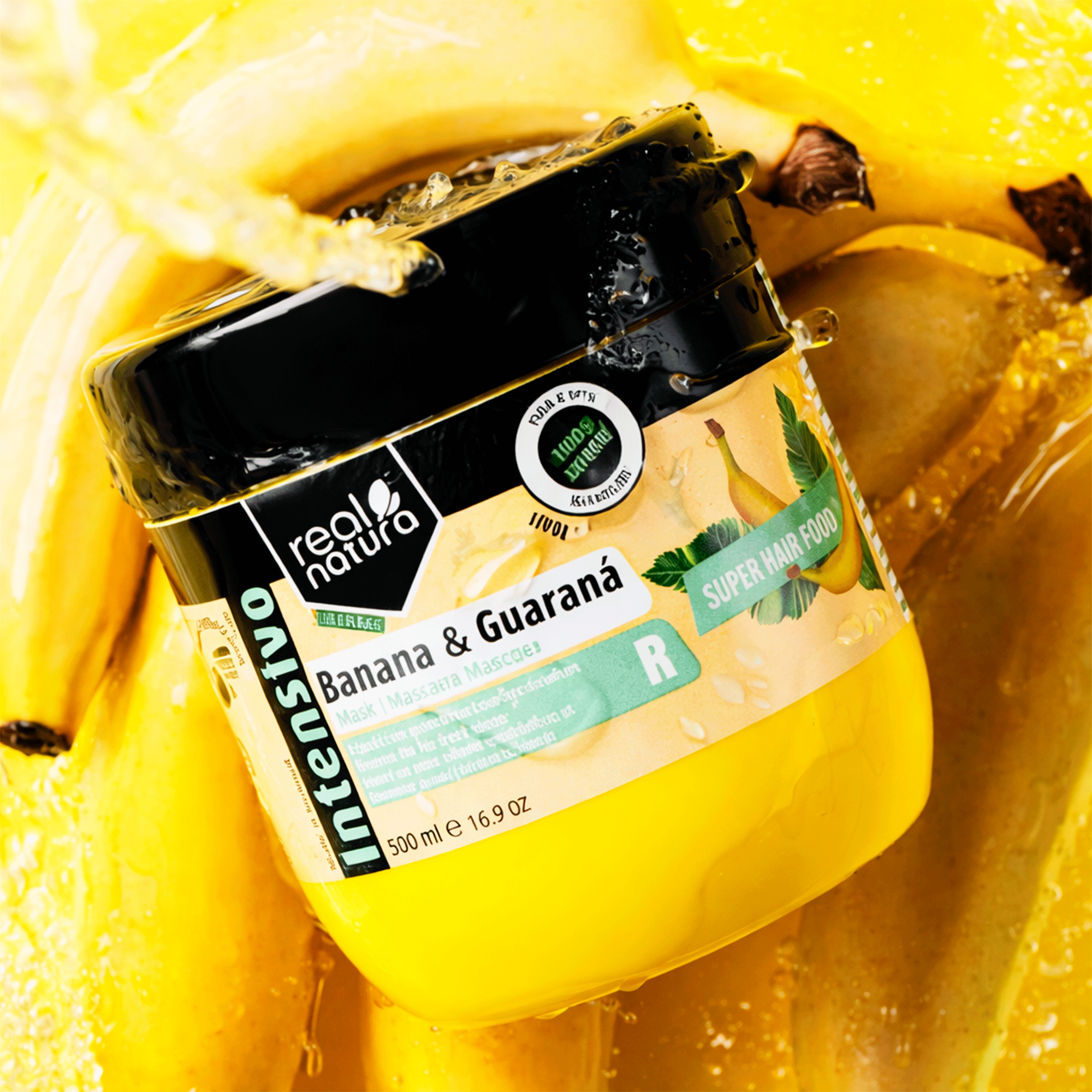 Маска для ламкого та слабкого волосся Real Natura Super Hair Food Banana E Guaraná