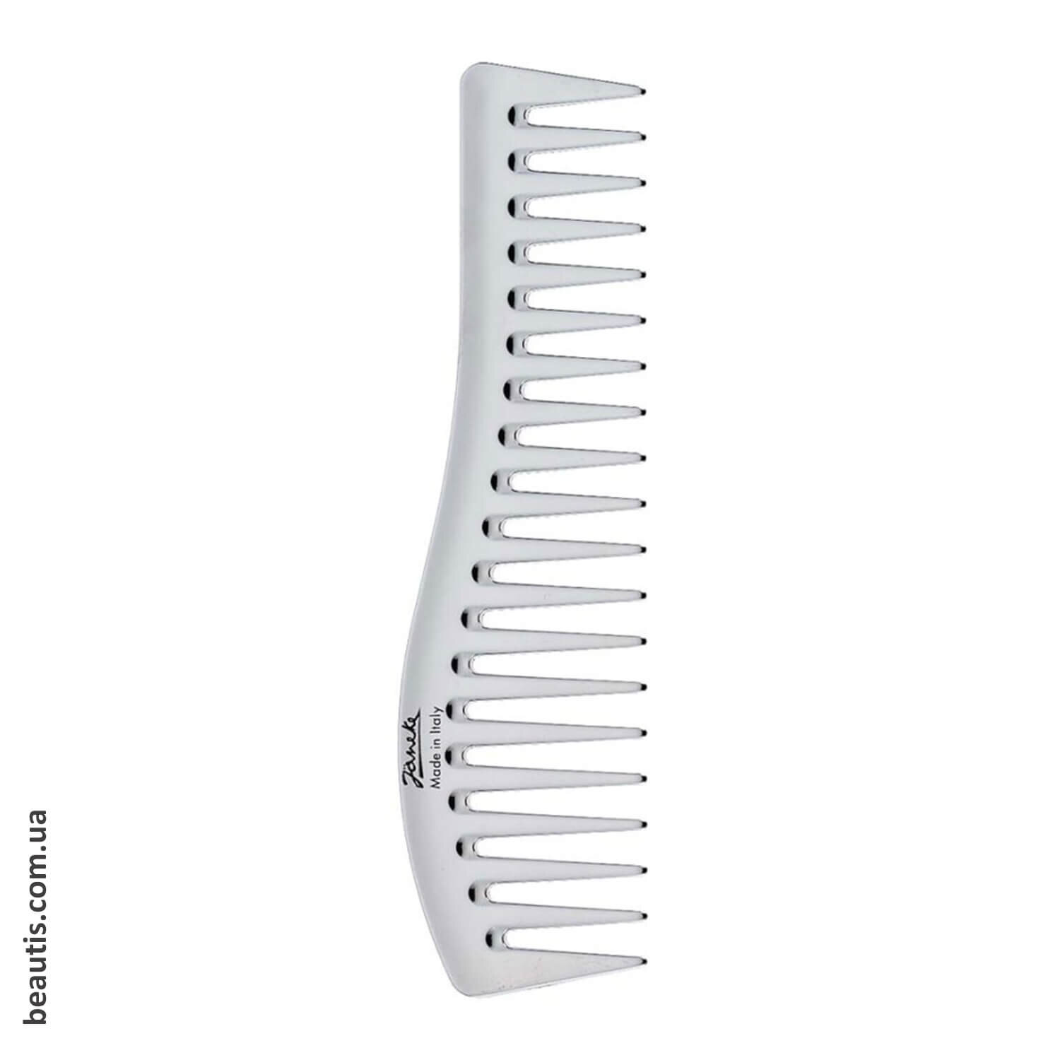Срібний гребінець для волосся Janeke Silver Wavy Comb For Gel 