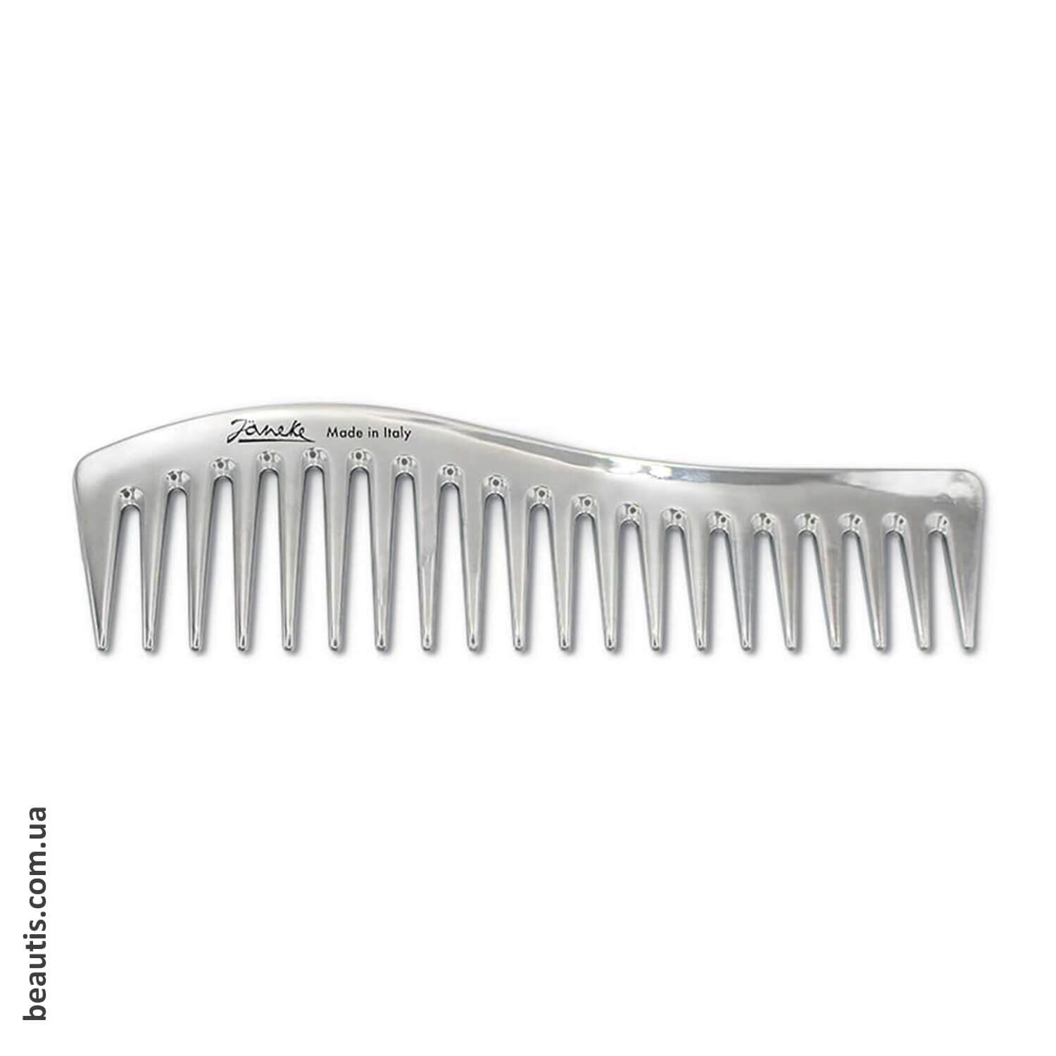 Срібний гребінець для волосся Janeke Silver Wavy Comb For Gel 