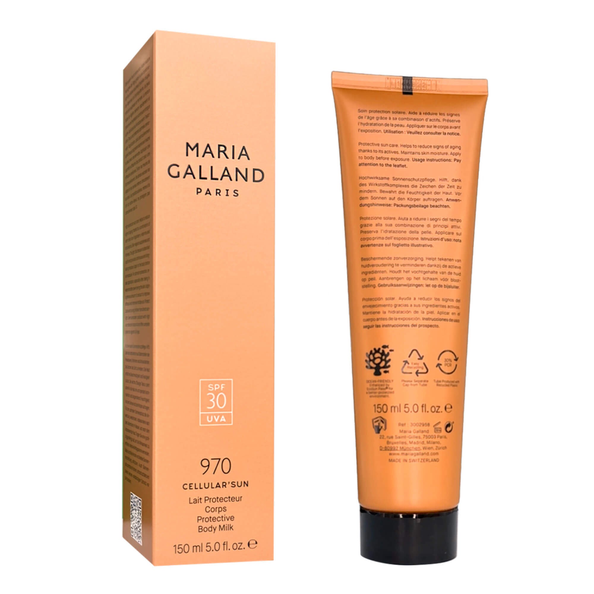 Солнцезащитное молочко для тела Maria Galland 970 Cellular Sun Body Protective Cream SPF 30