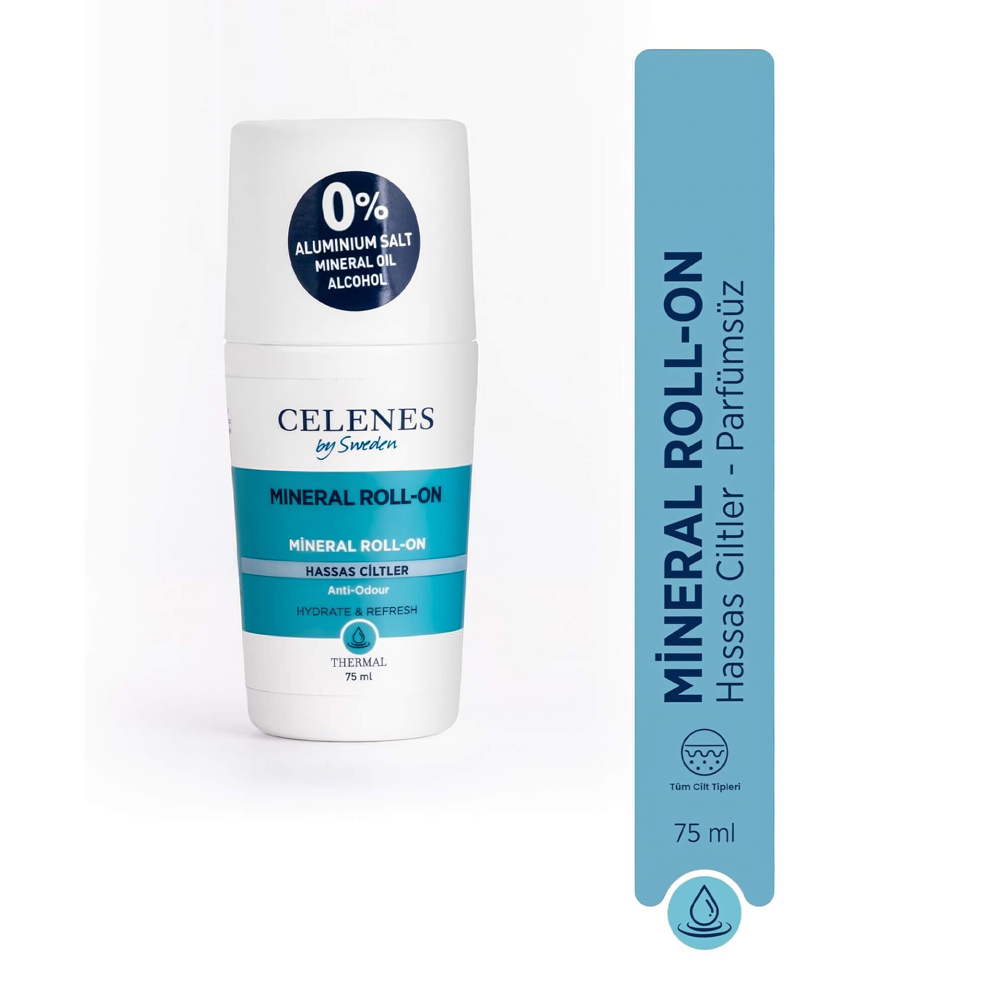 Термальний део-ролер для чутливої шкіри без запаху Celenes Thermal Mineral Roll On-Unscented Sensitive Skin