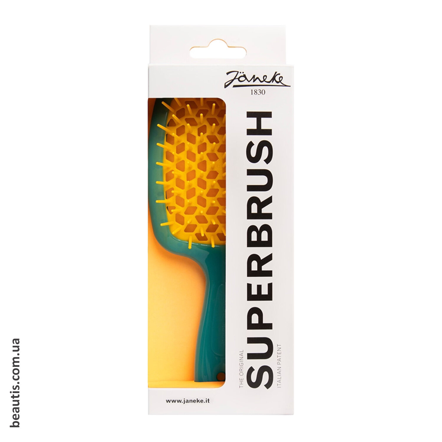 Гребінець блакитний з жовтим Janeke Superbrush Standart Blue & Yellow 