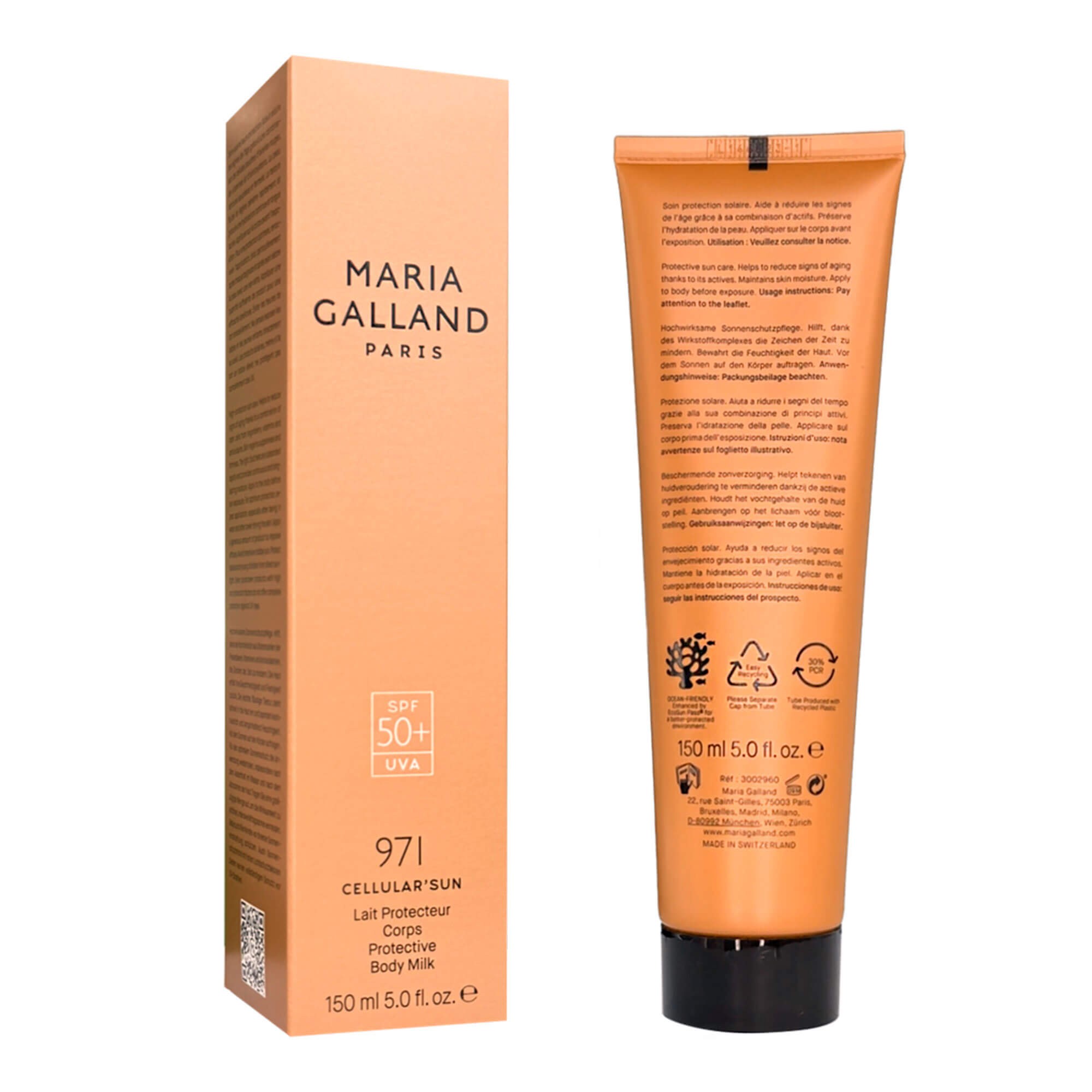 Солнцезащитное молочко для тела Maria Galland 971 Cellular'Sun Protective Body Milk SPF 50+