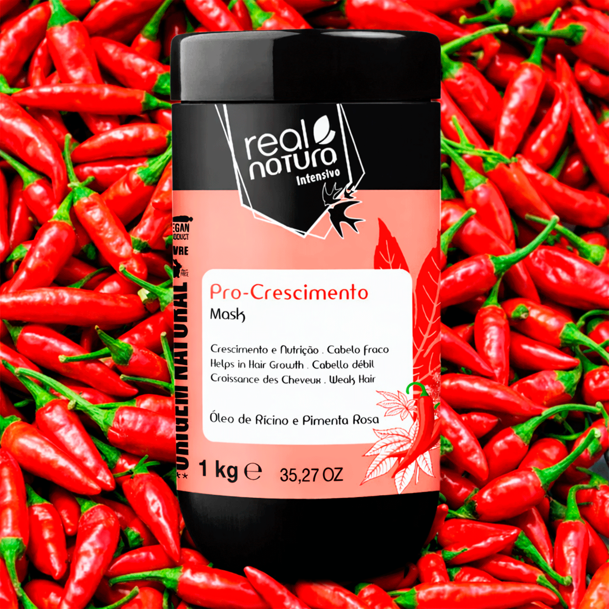 Маска для зволоження, зміцнення та росту волосся Real Natura Sem Sal Pro-Crescimento Hair Mask