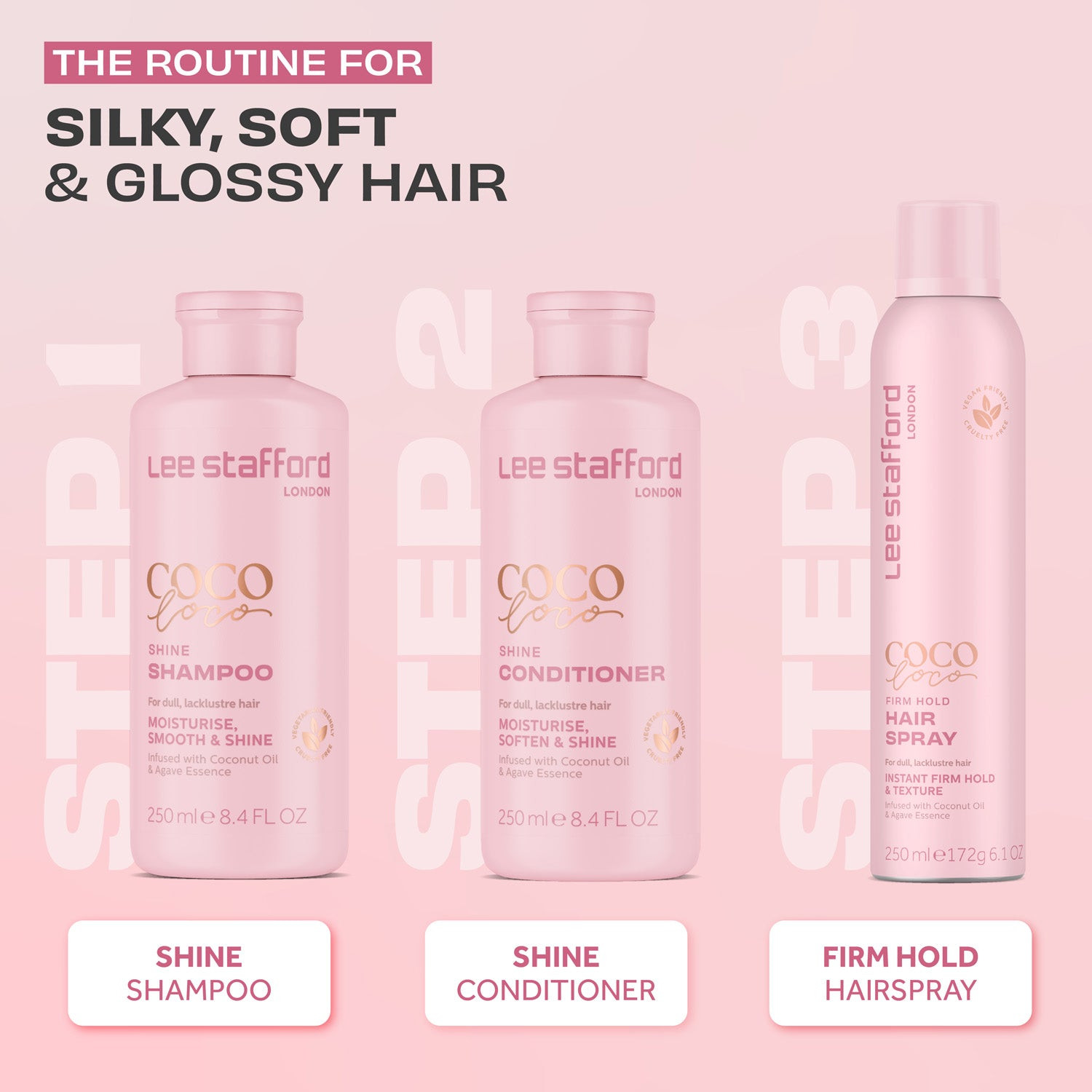 Фиксирующий спрей для волос  Lee Stafford Coco Loco Firm Hold Hairspray