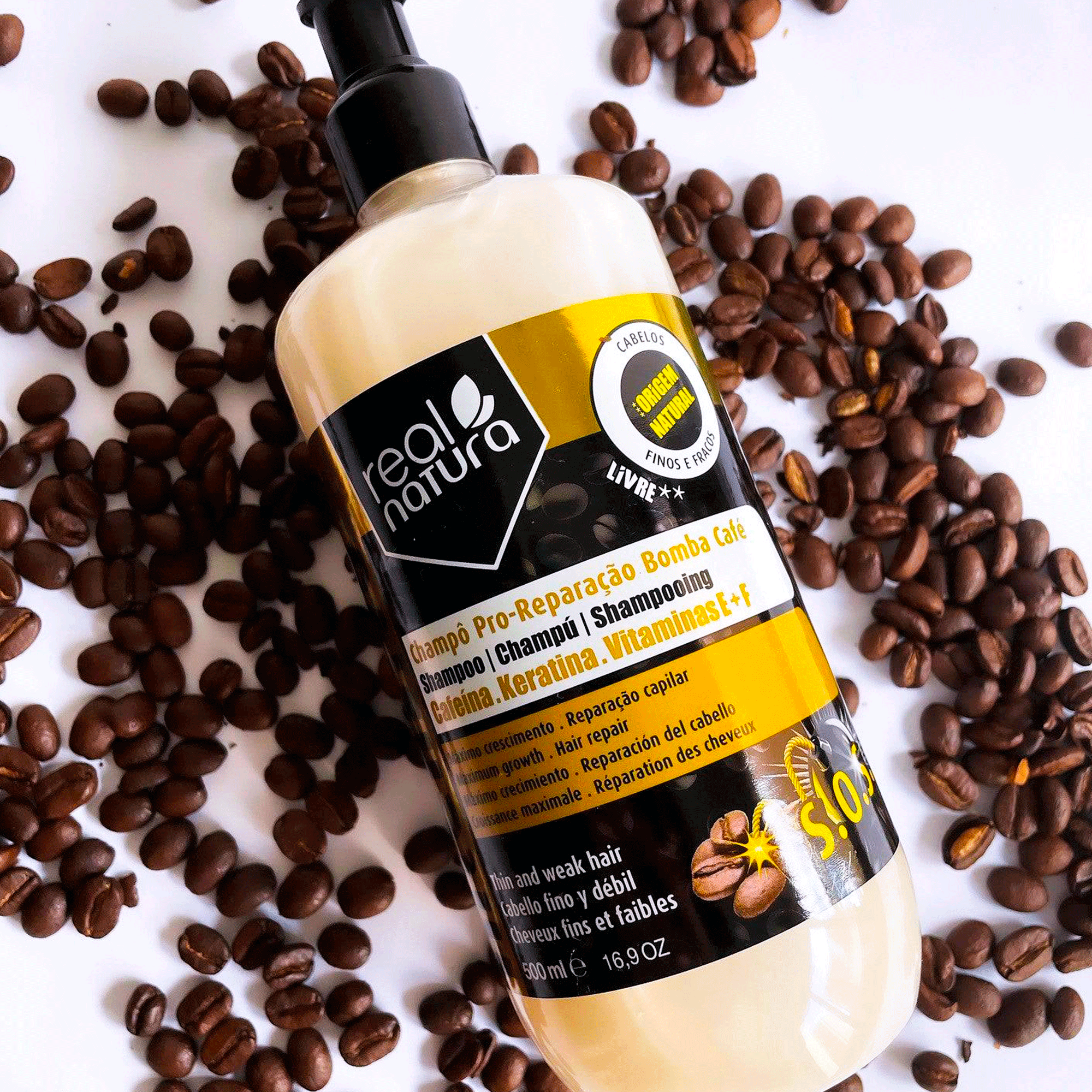 Шампунь для восстановления и роста волос Real Natura Pro-Bomba Cafe Shampoo