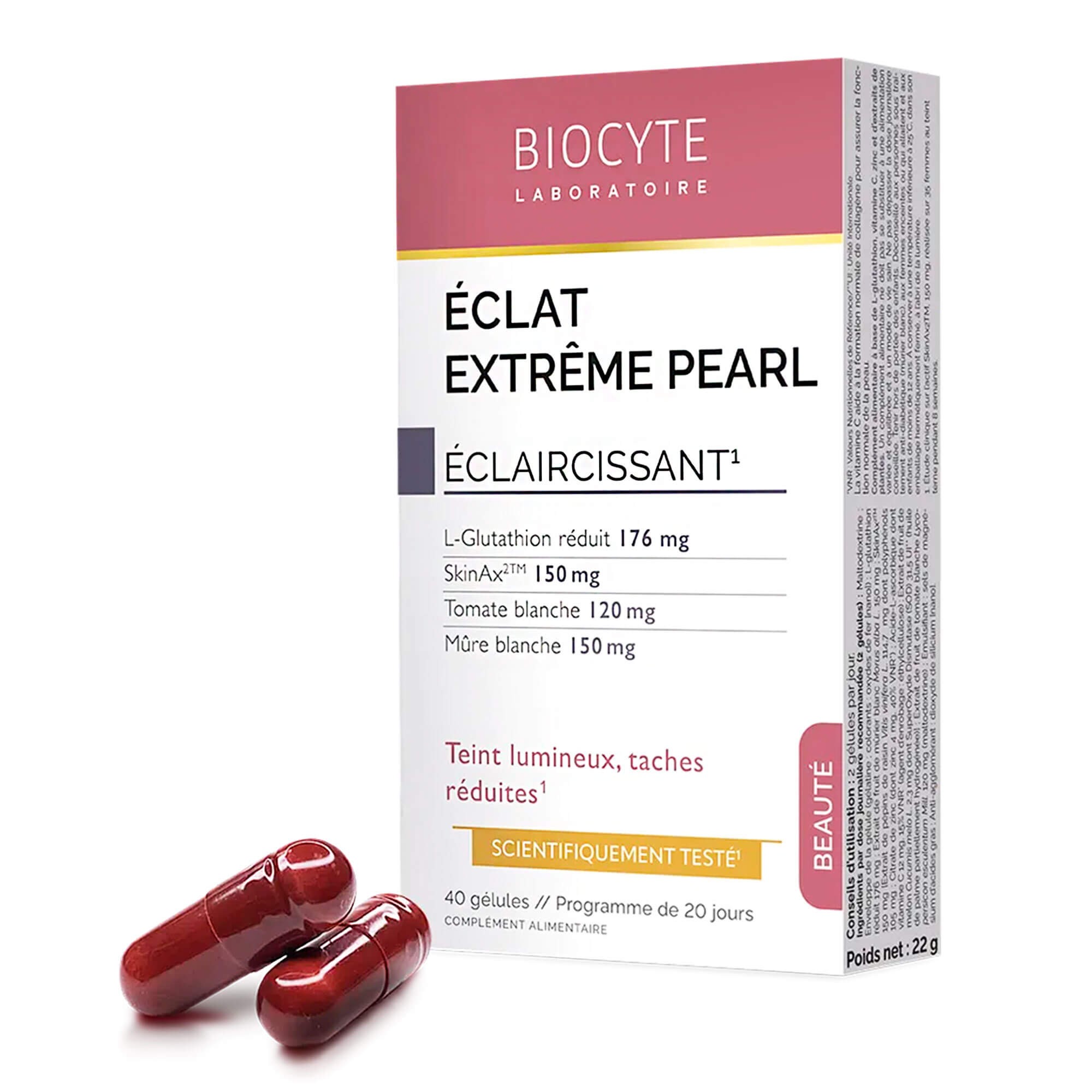 Biocyte Eclat Extreme Pearl - Харчова добавка для вирівнювання кольору шкіри